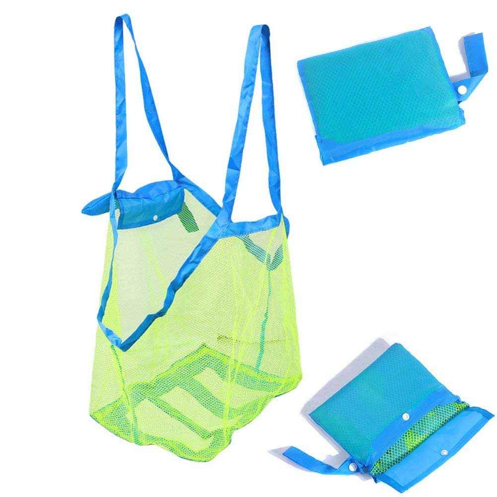 Uttpll Borsa da spiaggia in rete colorata, regolabile, ad asciugatura