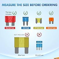 Vista 2 de Nilight Juego surtido de 372 fusibles para automóvil, mini LP Micro2, fusible de repuesto de cuchillas ATO ATC APS ATS APR 2A 5A 7.5A 10A 15A 20A