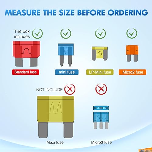 Miniatura 11 de Nilight 105 fusibles Micro2 ATR APT Kit surtido de fusibles de cuchilla de automóvil Micro 2 repuesto 5A 7.5A 10A 15A 20A 25A 30A Automotriz