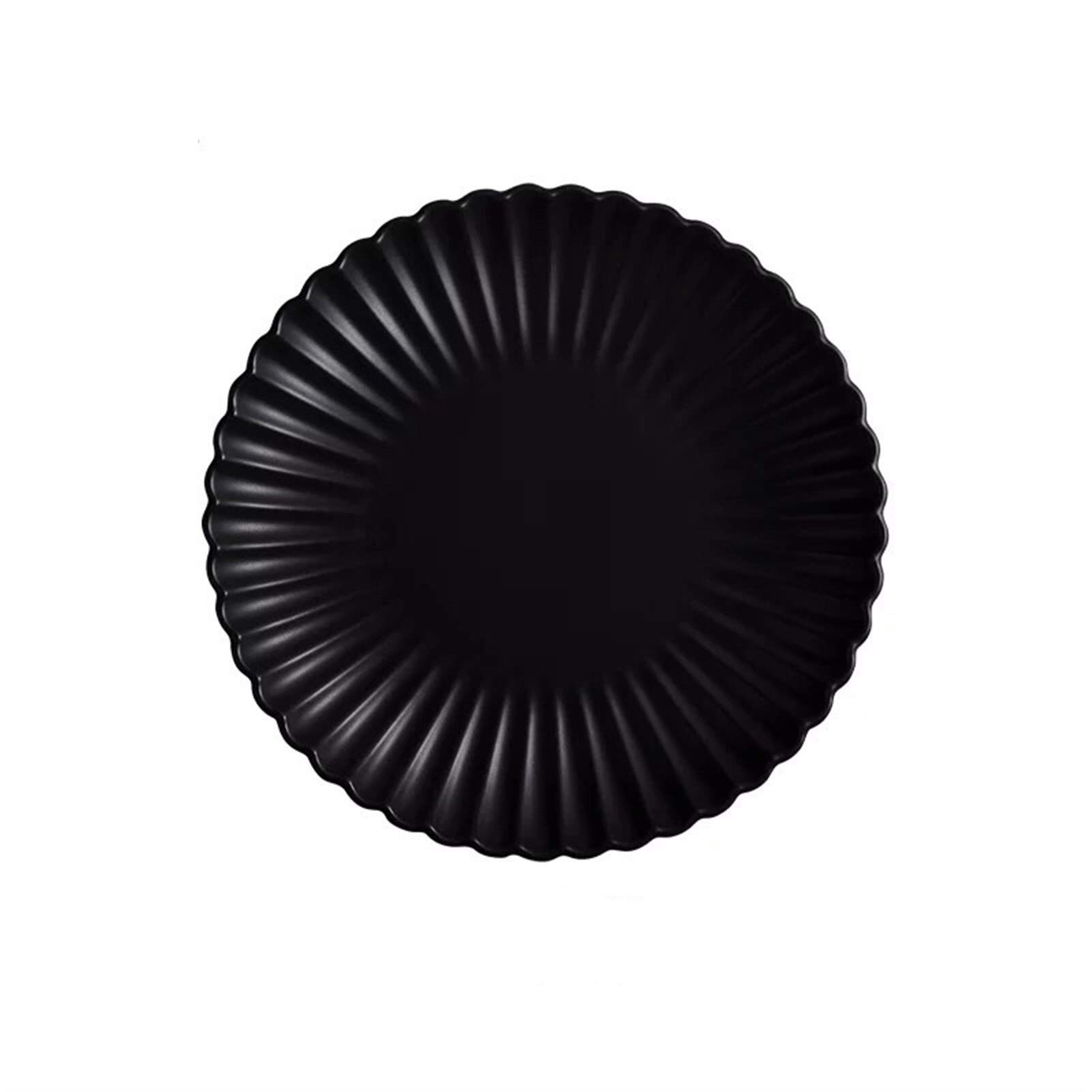 QINGGANGLING999 Vajilla Completa Nordic Creative Cerámica Cena Reducida Cena Placa Fruta Ensalada Placa Placa Steete Western Cocina Vajilla 8 Pulgadas 10 Pulgadas Vajilla (Color : Black 10 Inches)