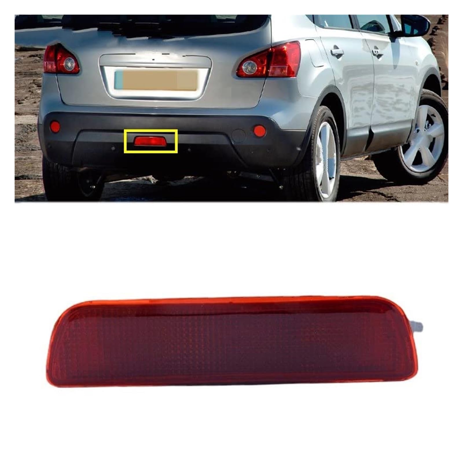Luz Trasera Luz Trasera De Coche Compatible con Nissan Para Qashqai 2007-2013 Parachoques Central, Antiniebla, Reflector Marcha Atrás, Luces Freno