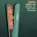 Vega Salon Smooth Hair Straightener for Women with Ceramic Coated Plates, Quick Heatup & Travel Friendly, Travel Lock, Suitable for All Hair Types, 1 Year Warranty, Green (VHSH-42) gallery image