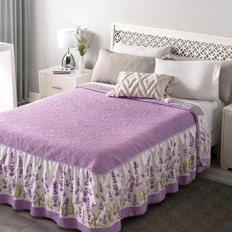 Lilac Petal Harmony King Size Reversible Bedspread