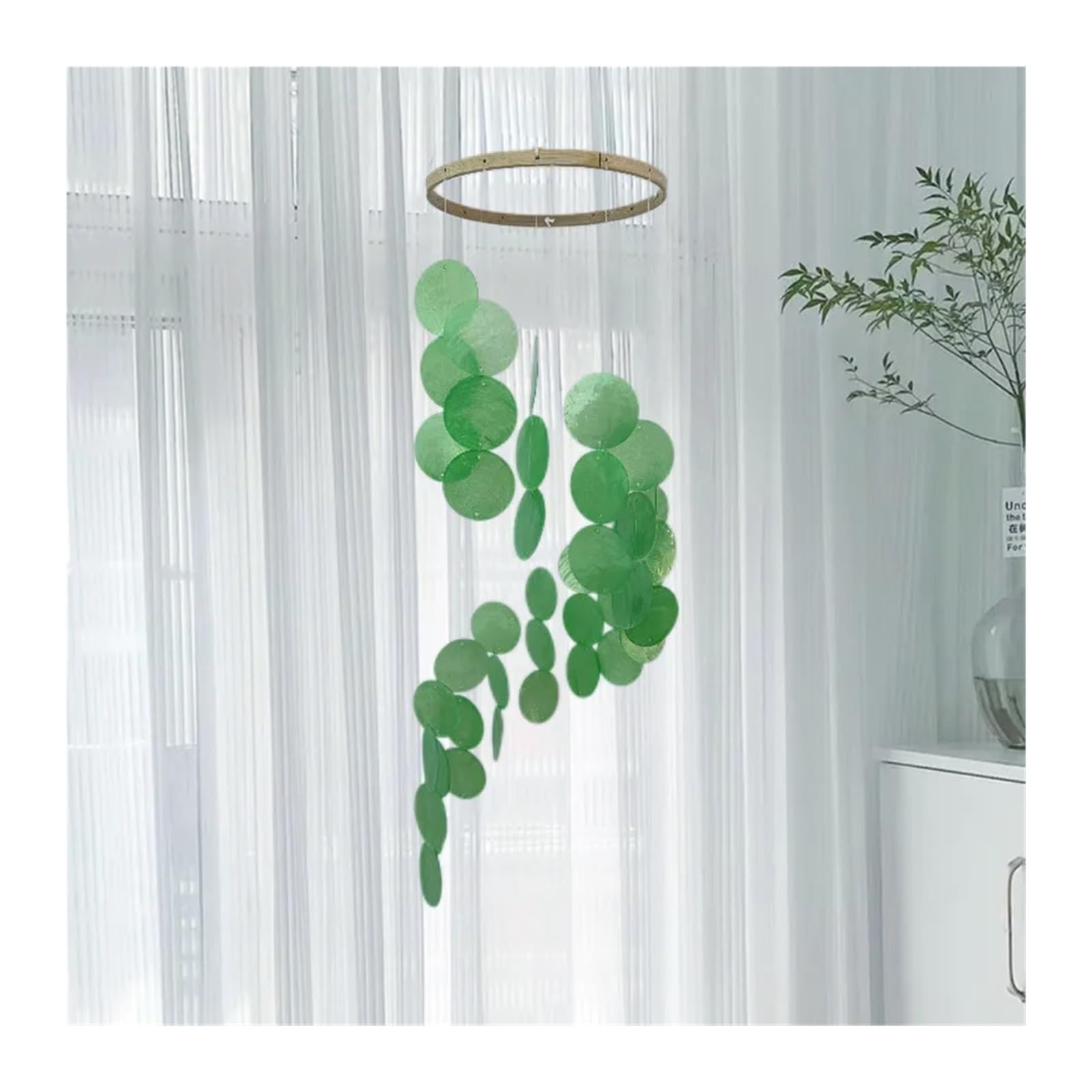 Handcrafted Seashell Wind Chimes - Coastal Style Outdoor And Indoor Decor(Green)