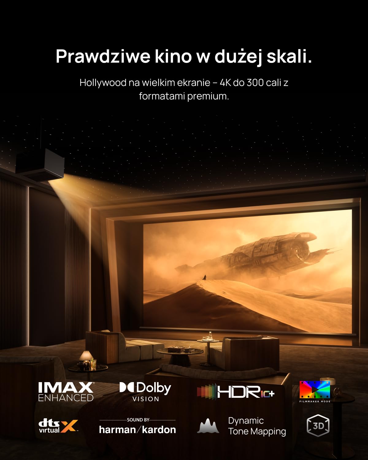 XGIMI TITAN Noir Projektor 4K Triple Laser,4800 ISO,7000:1