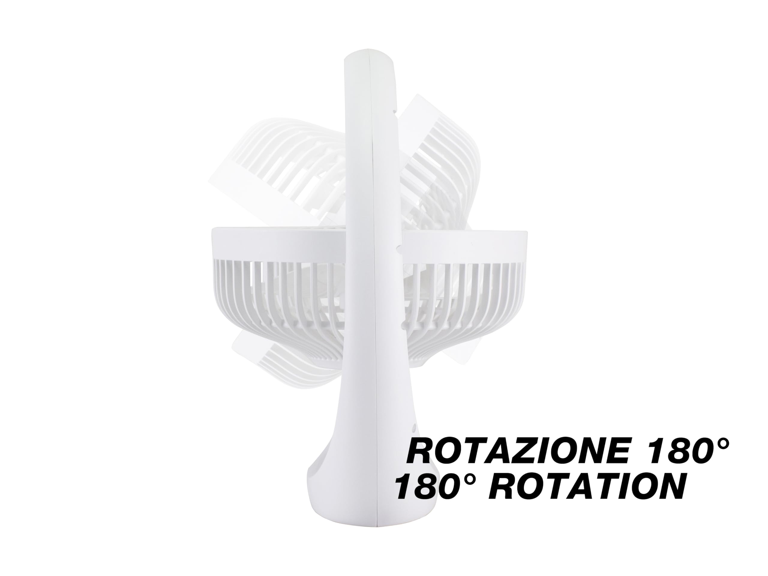 BEPER P206VEN425 Ventilatore da Tavolo Ricaricabile con Luce LED, Ventilatore Portatile 3 Velocità, Luce Notturna 2 Intensità, Autonomia 5h, Inclinazione Regolabile, USB