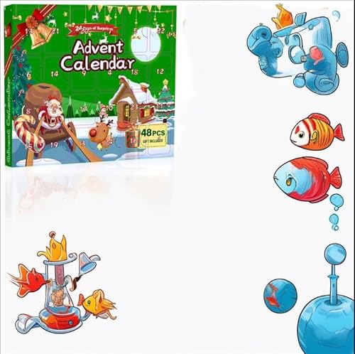 Advent Calendar 2025-48Pcs Christmas Countdown Action Figures Toys, Countdown Calendar Gift Safe Material Holiday Ornaments Gift Set for Kids, Collectors, Xmas Party Decorations