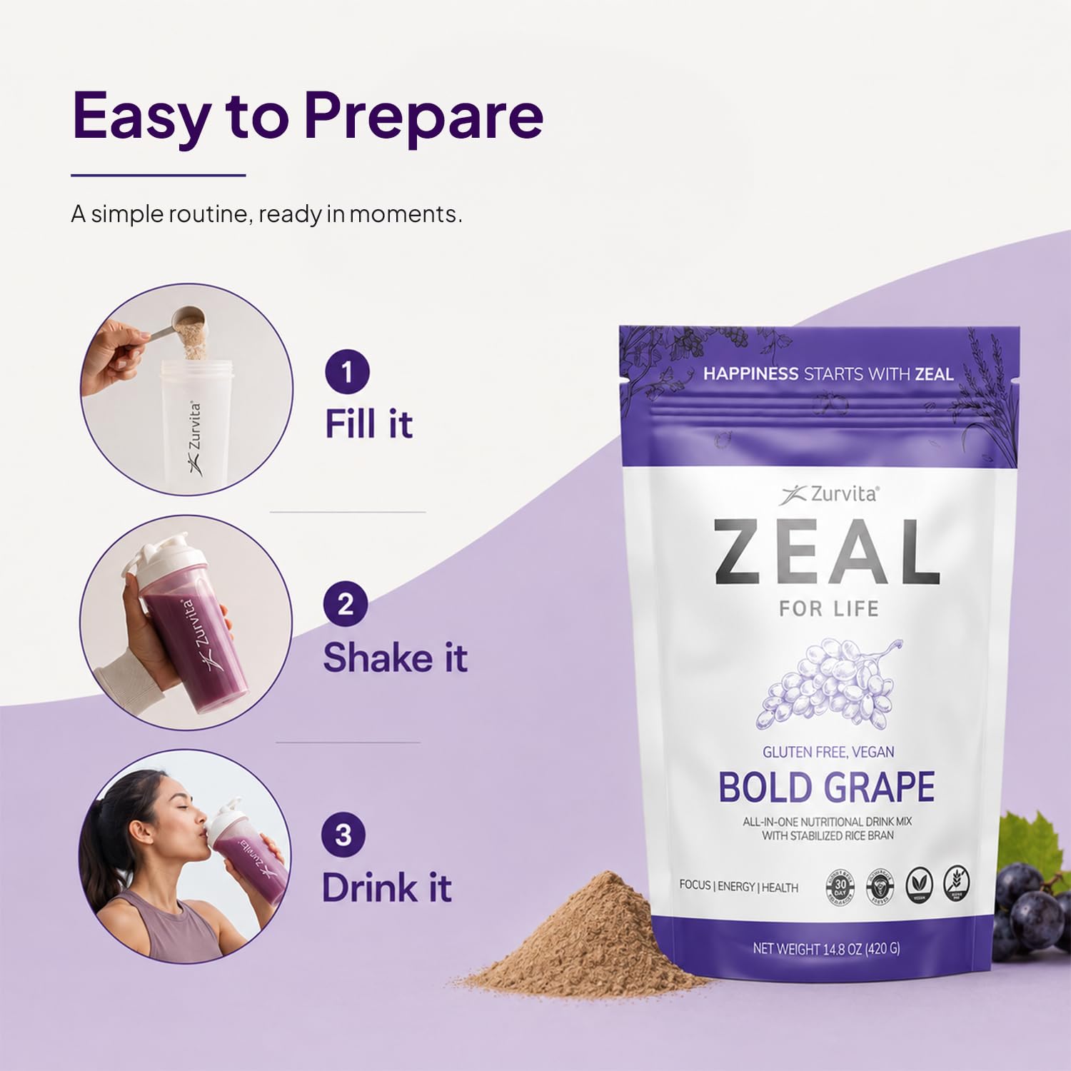 Zurvita - Zeal for Life Bold Grape - 420 g — Amazon image 6