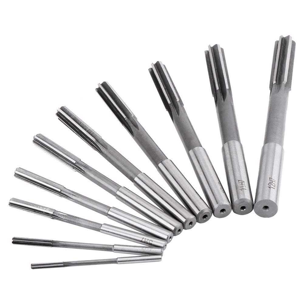 10 pz H7 Set di Alesatori HSS Dritto Flauto Alesatore Macchina Cutter 3/4/5/6/7/8/9/10/11/12mm