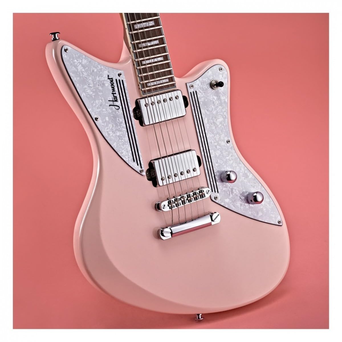 Hartwood Offset Vintage Style E-Gitarre, Strawberry Milkshake