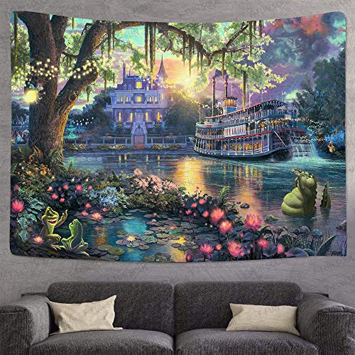 F-Fun Soul Prince Palace Tapestry, Large 80X60Inches Soft Flannel, Psychedelic Island Lake Wall Hanging Tapestries For Living Room Bedroom Home Decor Lyfs1548 #TOP3