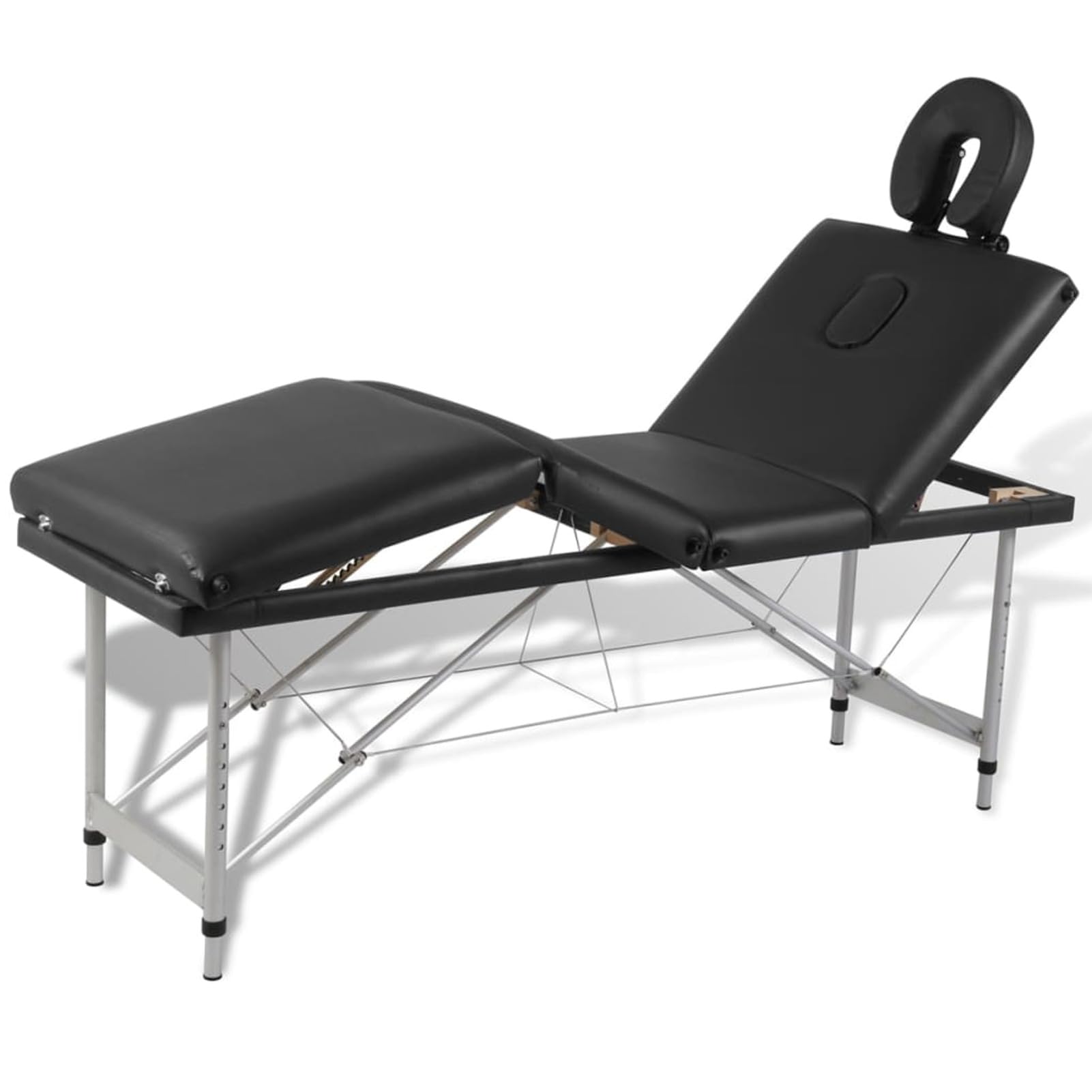 ZEYUAN Camilla de Masaje Plegable 4 Zonas Estructura de Aluminio Negra, Apoyabrazos Tattoo, Camilla Tattoo, Camilla Estetica, Camilla De Espalda, Cama De Masaje, Mesa De Masaje 110099