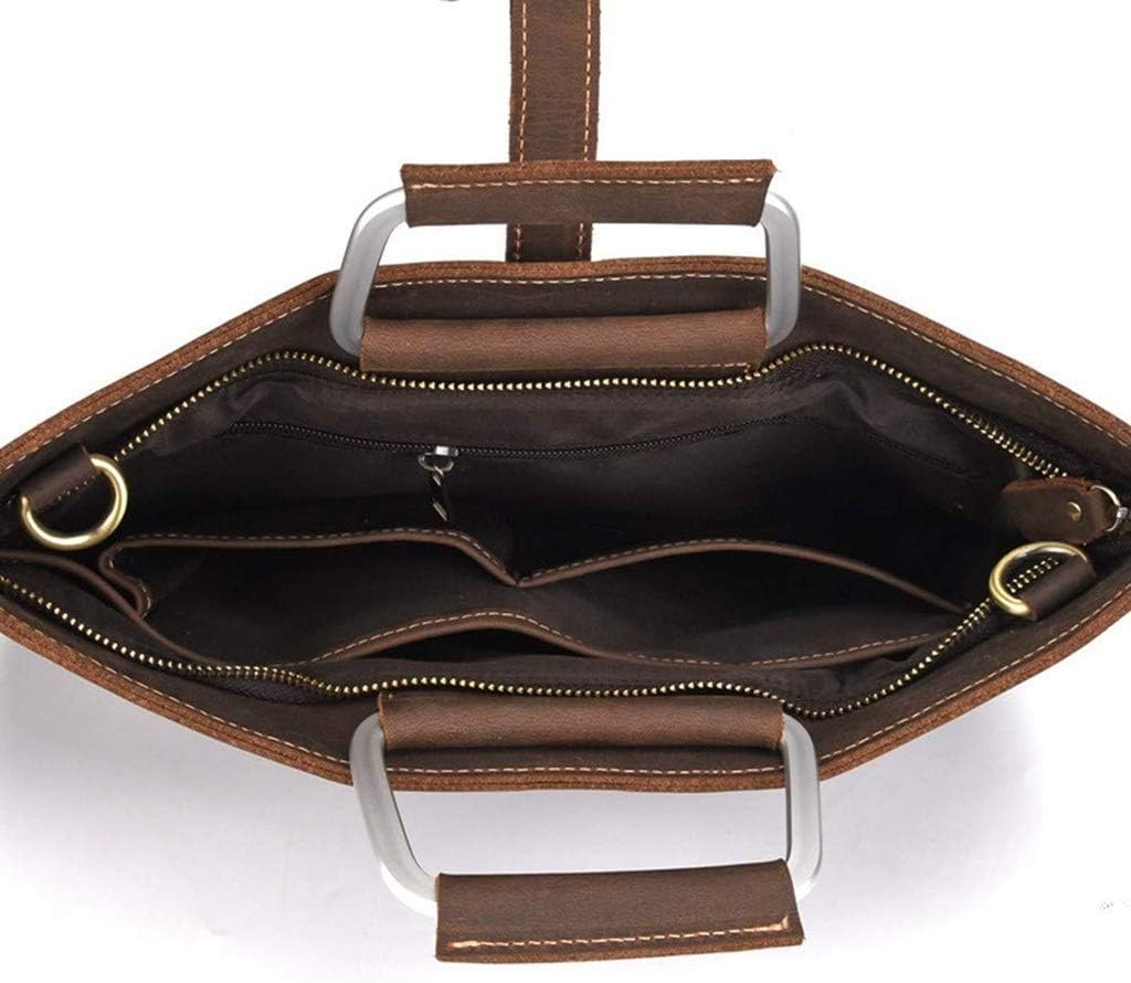 SIDUFHAOPKLL Men's Genuine Leather Business Bag Work Tote Laptop Briefcase Messenger Shoulder image 5