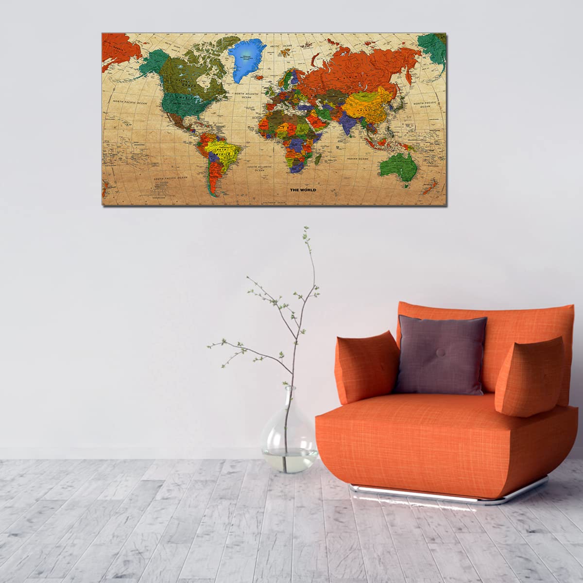 Amazon.co.jp: TAOMI 大型羊皮紙スタイル ヴィンテージ 世界地図