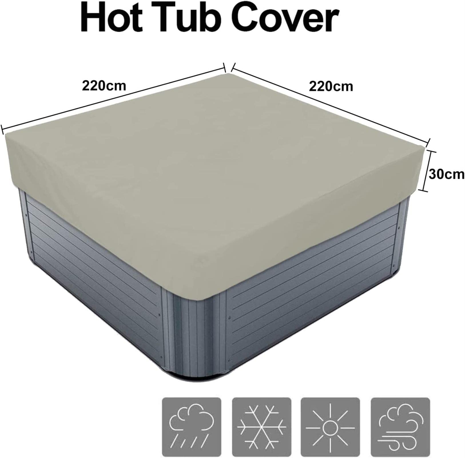 Buitenspa-afdekking voor bubbelbad 210D Oxford stof waterdichte