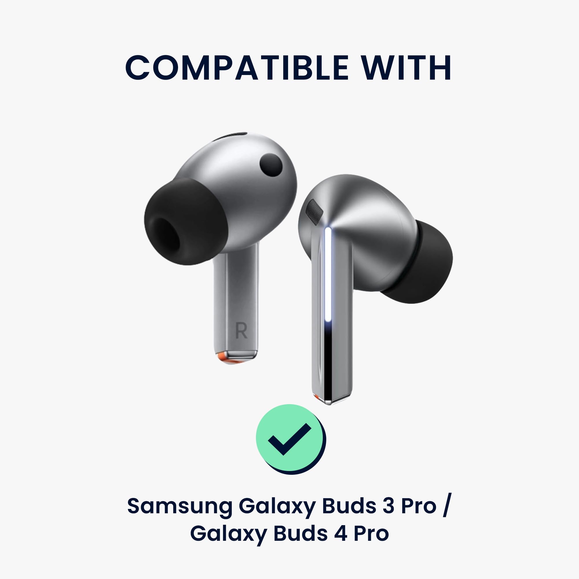 kwmobile 6 x wymienne końcówki do uszu kompatybilne z Samsung Galaxy Buds 3 Pro - silikonowe końcówki do słuchawek - czarne