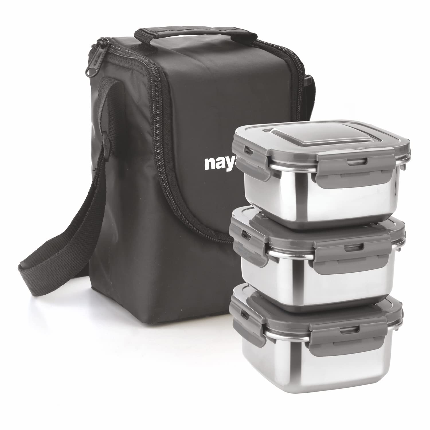 Buy Nayasa Eco Crunch 3 Lunch Box with 3 Containers of 300 ml Each