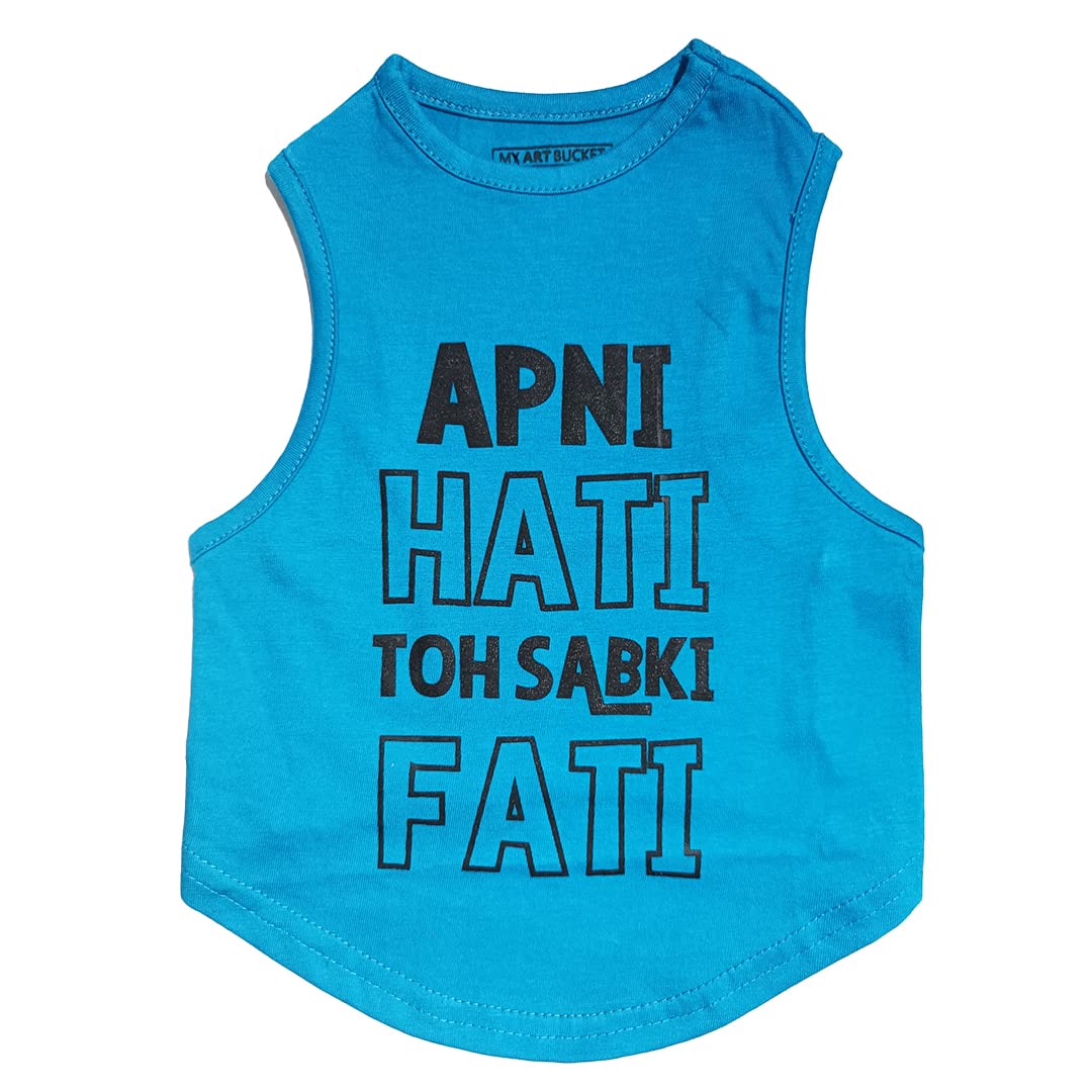 Myartbucket Dog T-Shirt Printed Round Neck Sleeveless Vest Tank Tees Tshirt for Dogs| Pet Apparel Half Sleeves Shirt/Apparel/Clothes/Tees Gift for Dogs | Bollywood Dialogue Text Printed Dog Blue Tshirt (B09WDZPHZ9) Amazon Price History, Amazon Price Tracker