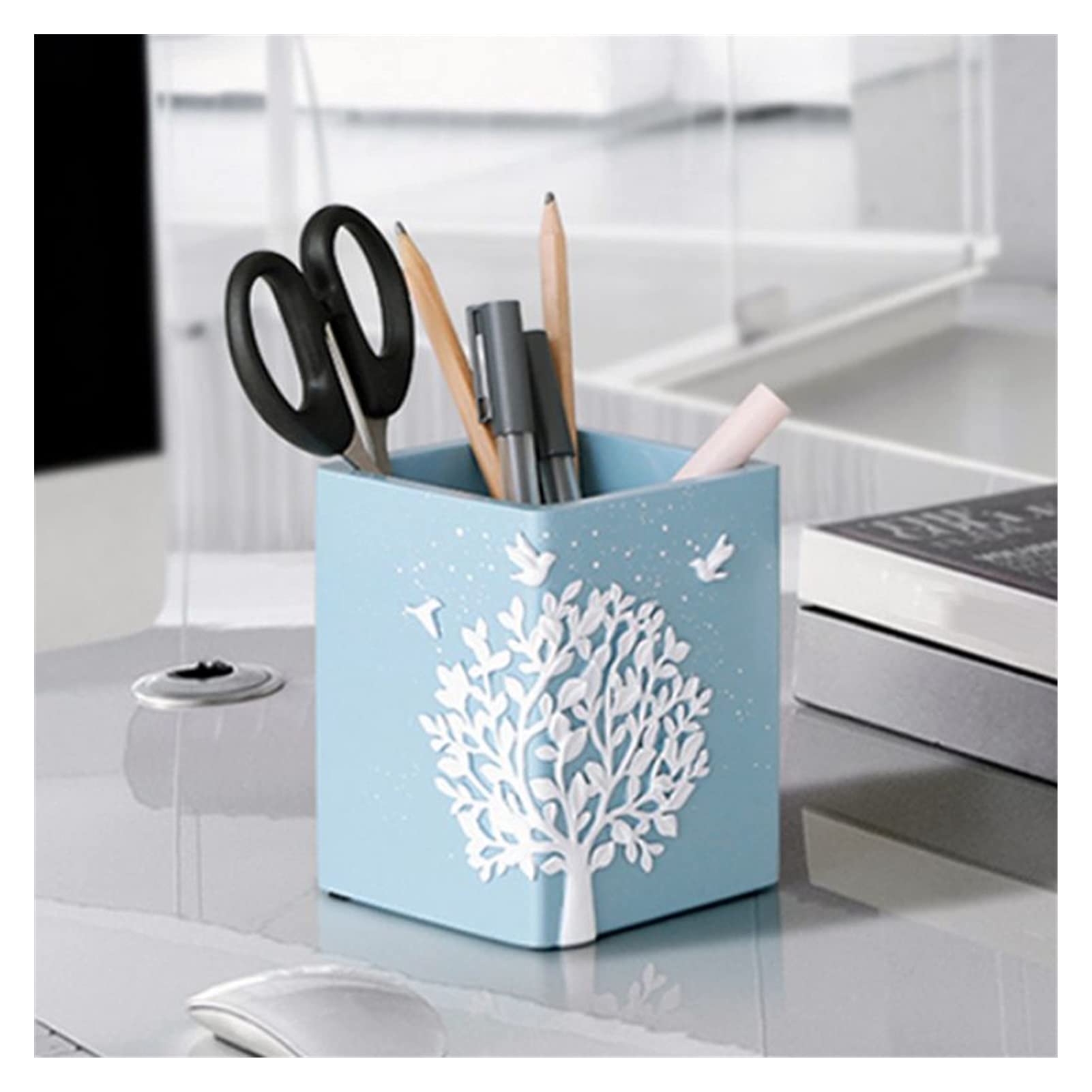 Porte Stylo Résine Mignon Titulaire de stylos Bureau Bureau Organisateur Rond Stylo Crayon cosmétique Crayon conteneur de Papeterie Porte-Crayon de Bureau