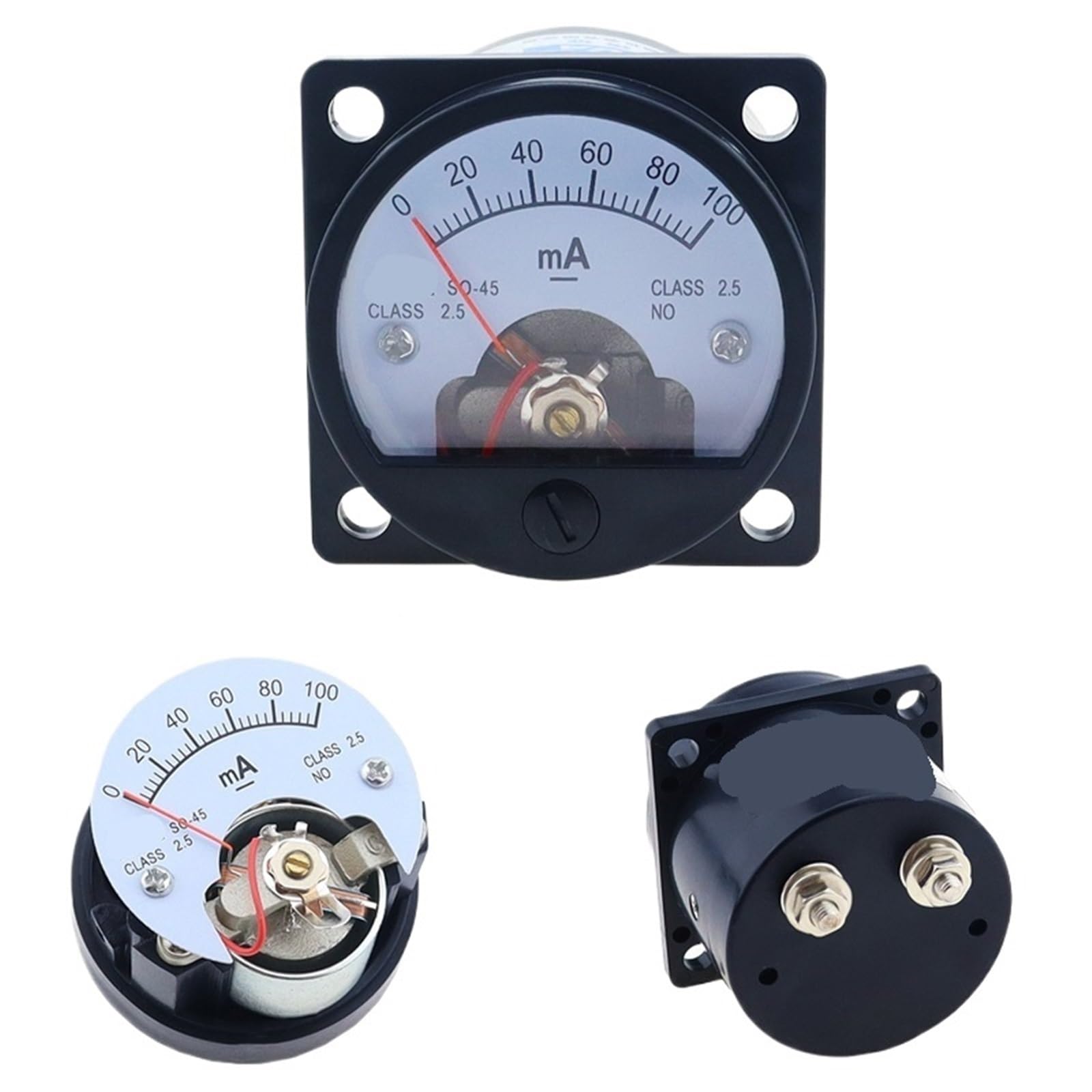 SO-45 DC MA Amperemeter Zeiger Analog Rund Marine Kunststoff Instrument Messung Aktuelle Werkzeuge 1Pcs(200mA)