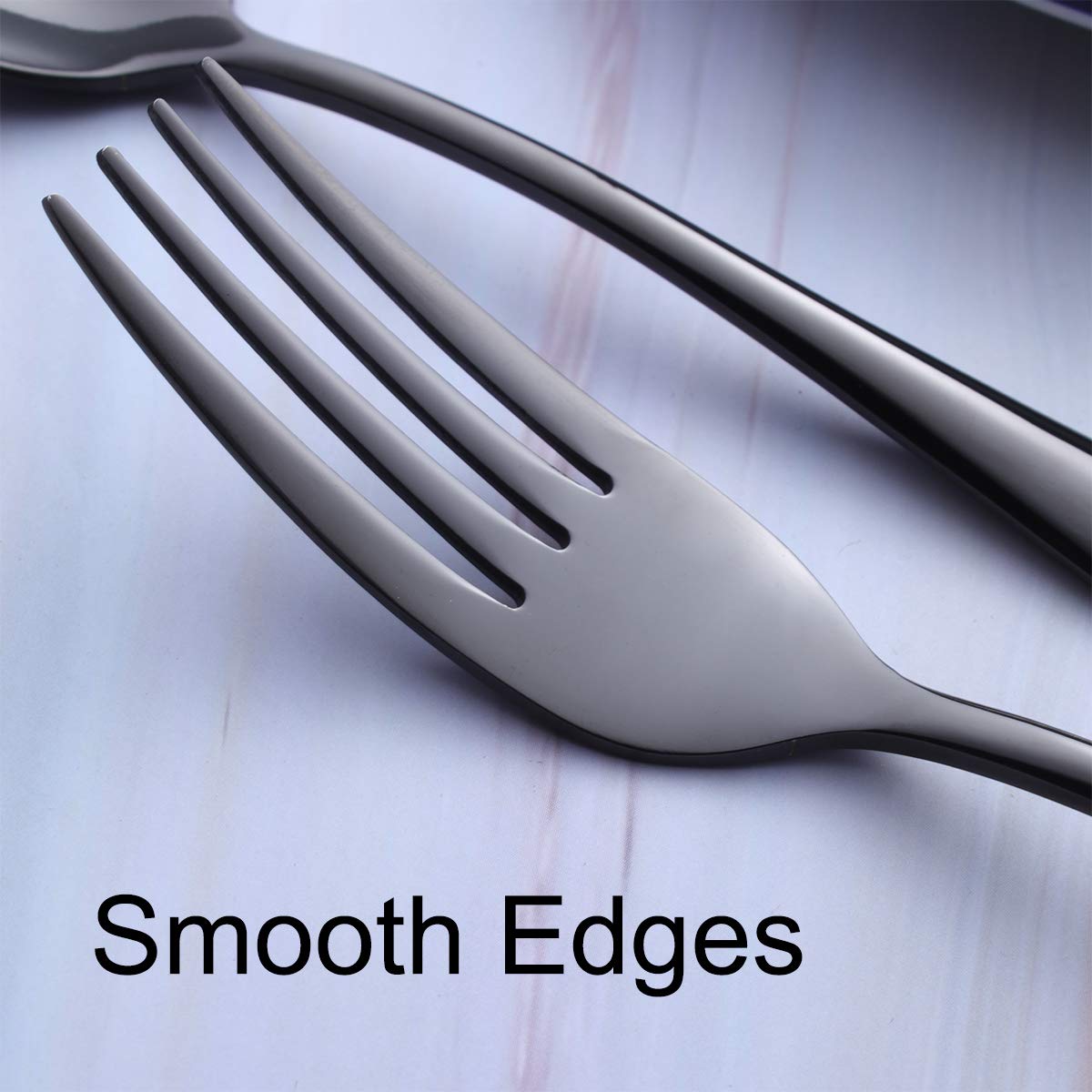 Juego de tenedores de postre for ensalada negra, 6 piezas de acero inoxidable 18/0, cubiertos de 6,9 ​​pulgadas, cubiertos pequeños for cena, tenedor for aperitivos solo for 6 cubiertos modernos for c