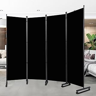 Room Divider Portable 88'' Partition Room Dividers and Folding Privacy S...