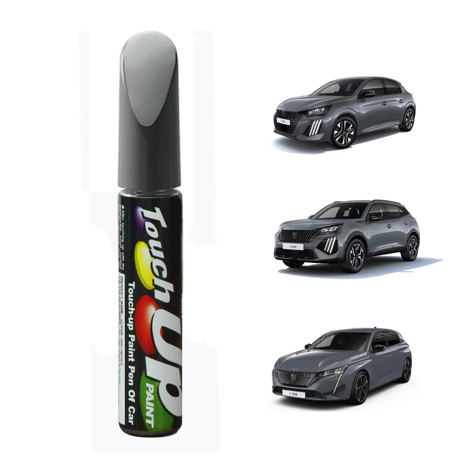 Pintura de Retoque para Peugeot, 2 en 1 Bolígrafo de Pintura para Coche Repara Arañazos y Desconchados, Selenium Gris (ELD)