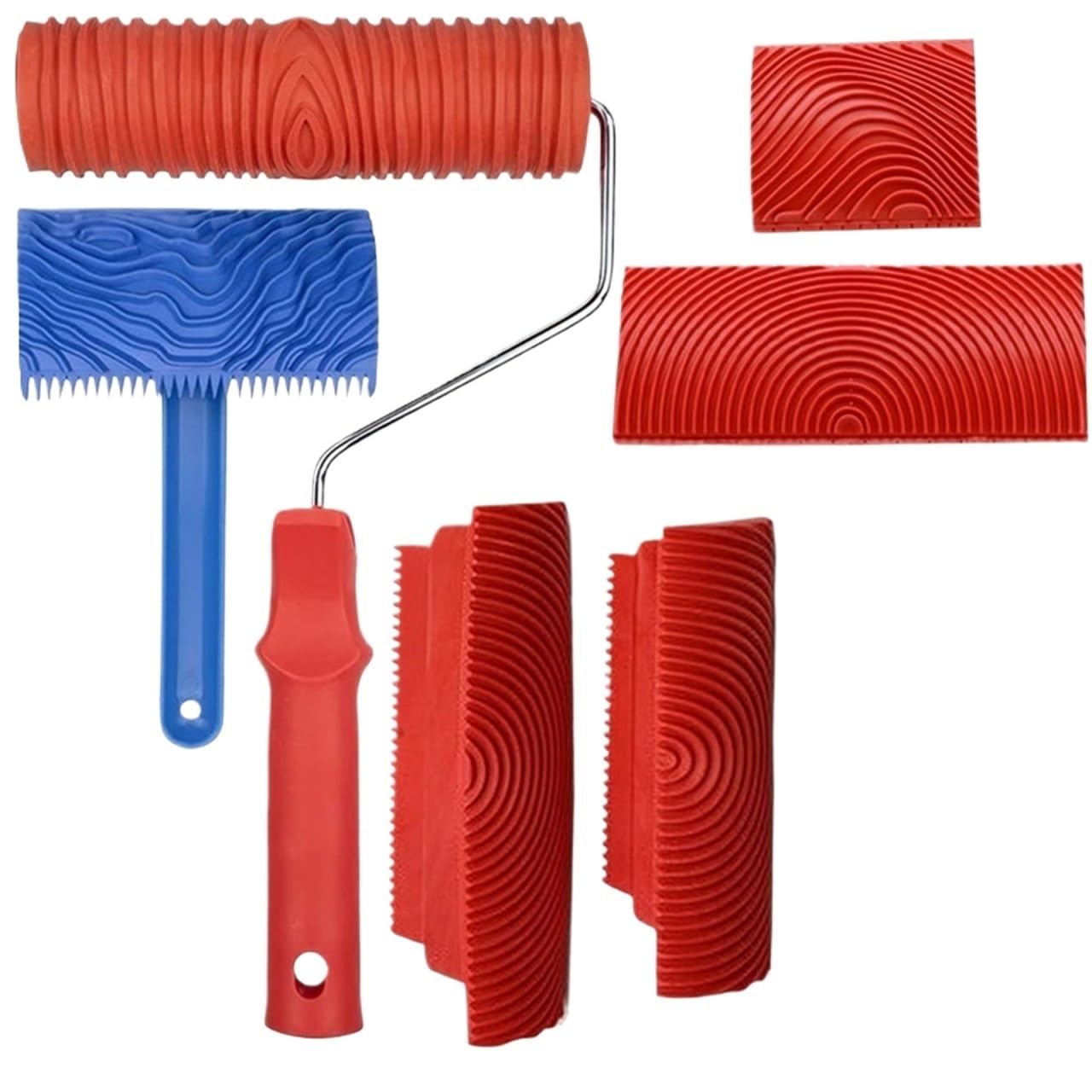 Wood Grain Tool for Painting 2set 6Pcs/Set 7 Inch Graining Painting Tool Wood Texture Paint Roller Pattern Tools for Wall Room Art Grain