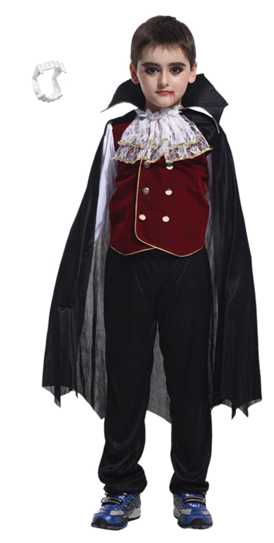 Brcus Kids Vampire Halloween Costume Boys Girls Gothic Classic Cosplay Dress Up