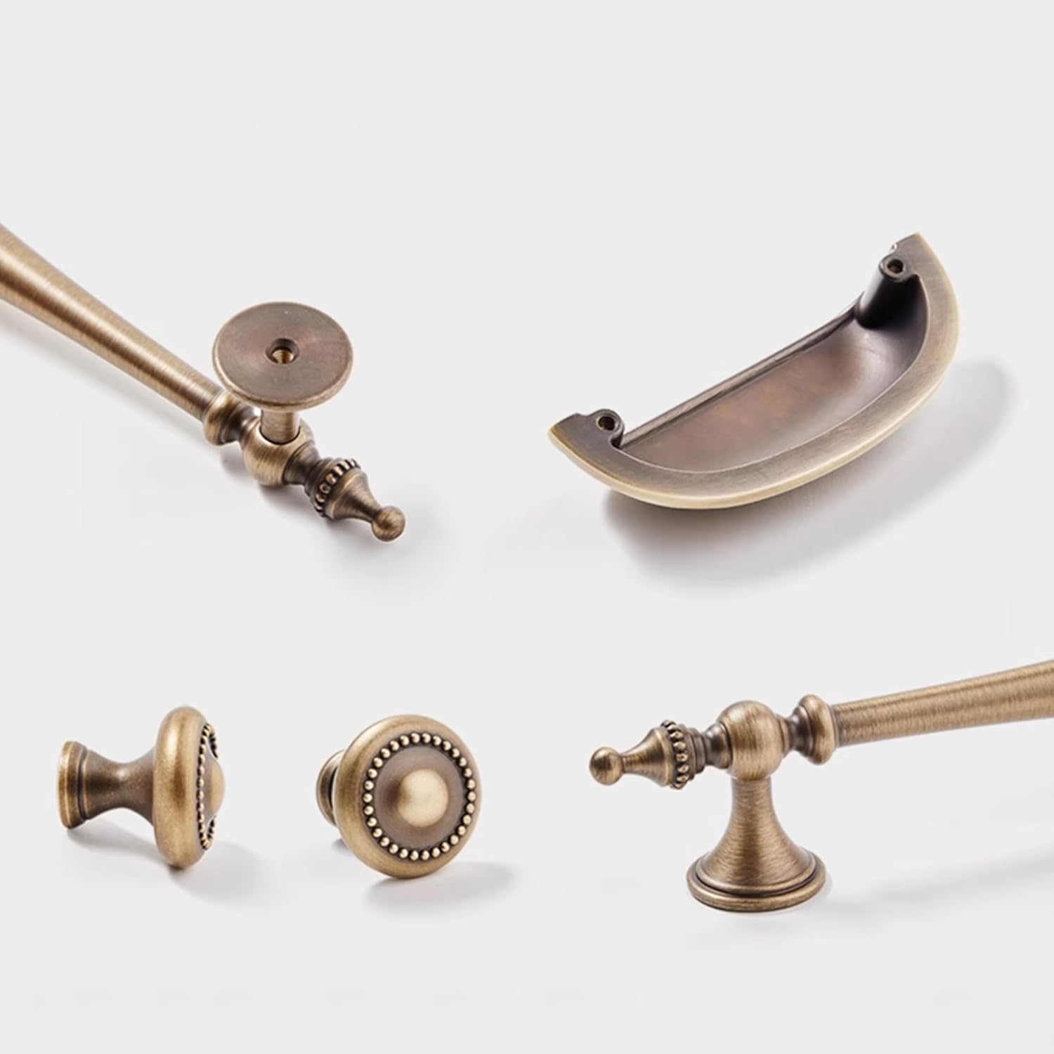 MFYS 5"" Solid Brass Drawer Knobs Pulls Antique Retro Bronze Cabinet Pull Handle Bedroom Pulls Dresser Door Handle Pull Shoe Cabinets (5"" Hole to Hole), like the photo shows
