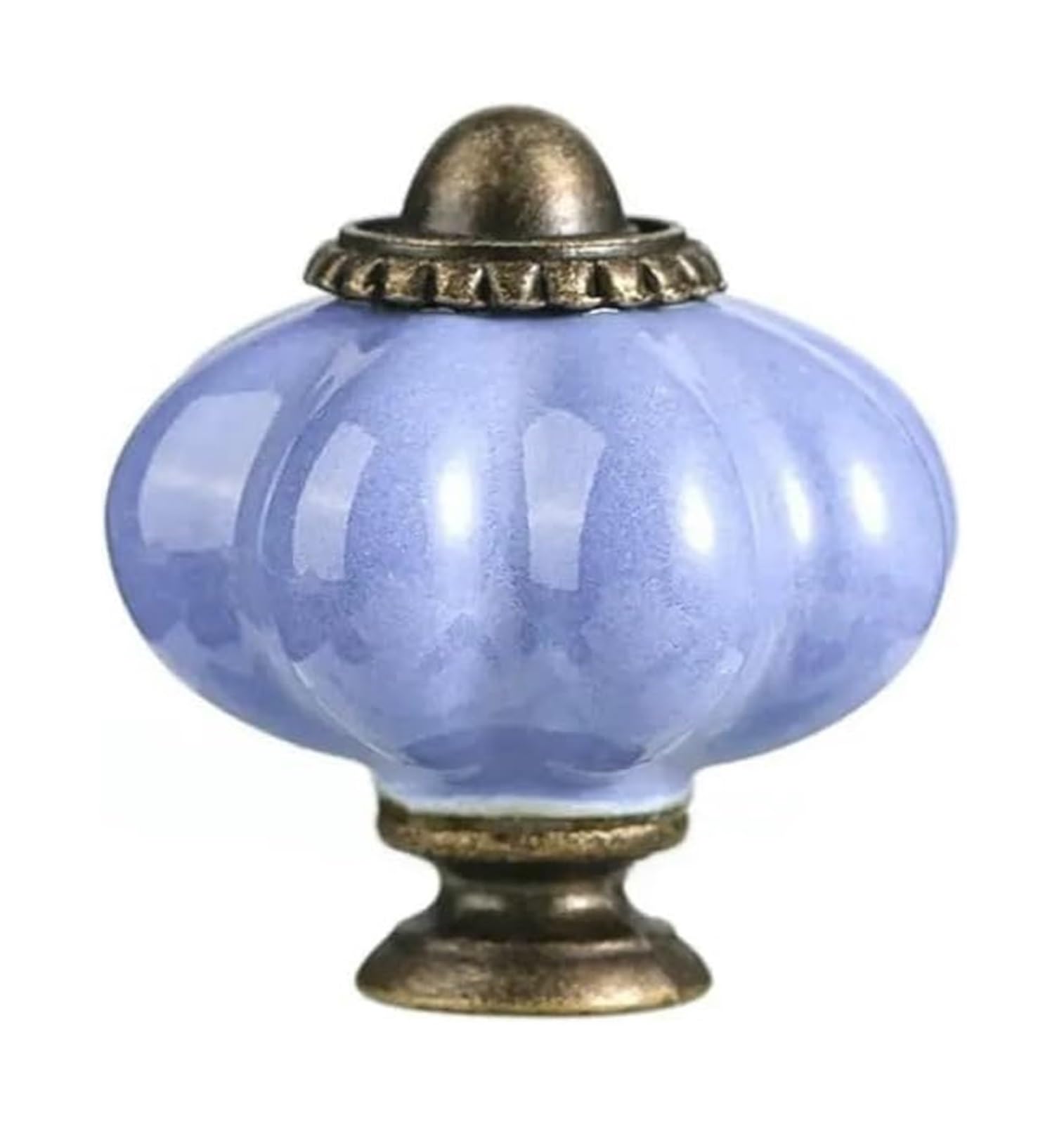 Opeximatun Style20 Drawer Knobs, Retro Single Hole Ceramic Pumpkin Handle Round Vintage Cabinet Knob European Style(Style20)