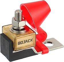 BOJACK MRBF Klemmen-Sicherungsblock- Staubdichter Einzelbolzen 5/16 Zoll (M8) mit 80A 58V Sicherung Kompakte Marine-Sicherung
