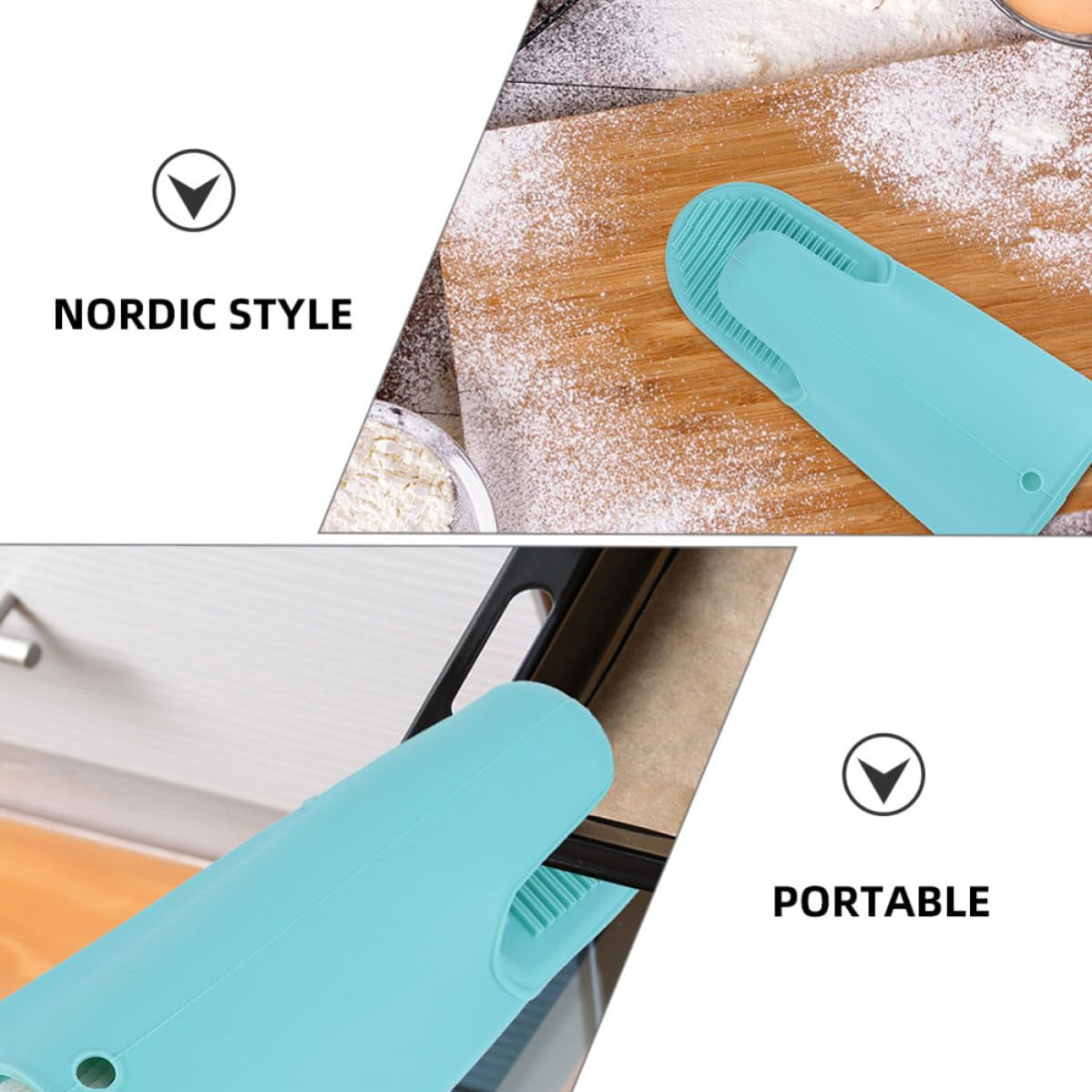 Didiseaon 6 Pezzi Guanti da Forno in Silicone Verde Antiscivolo Cordino