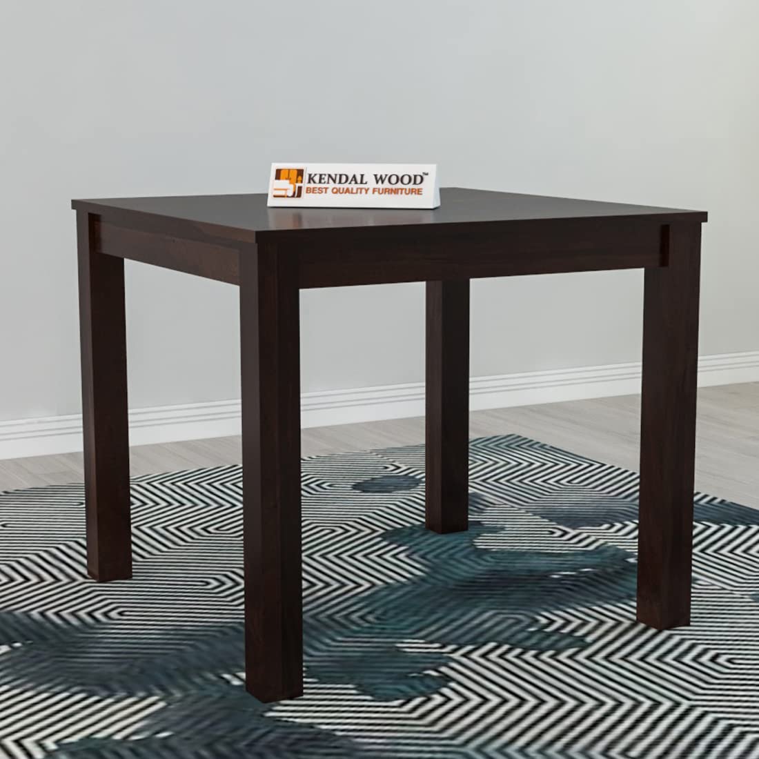 KENDALWOOD™ Furniture Sheesham Wood Dining Table (34x34 inch) | Multi-Purpose uses Home and Office Desk | 1 Year Warranty | Wooden 4 Seater Dining Table (Walnut Finish) -DIY(Do-It-Yourself)