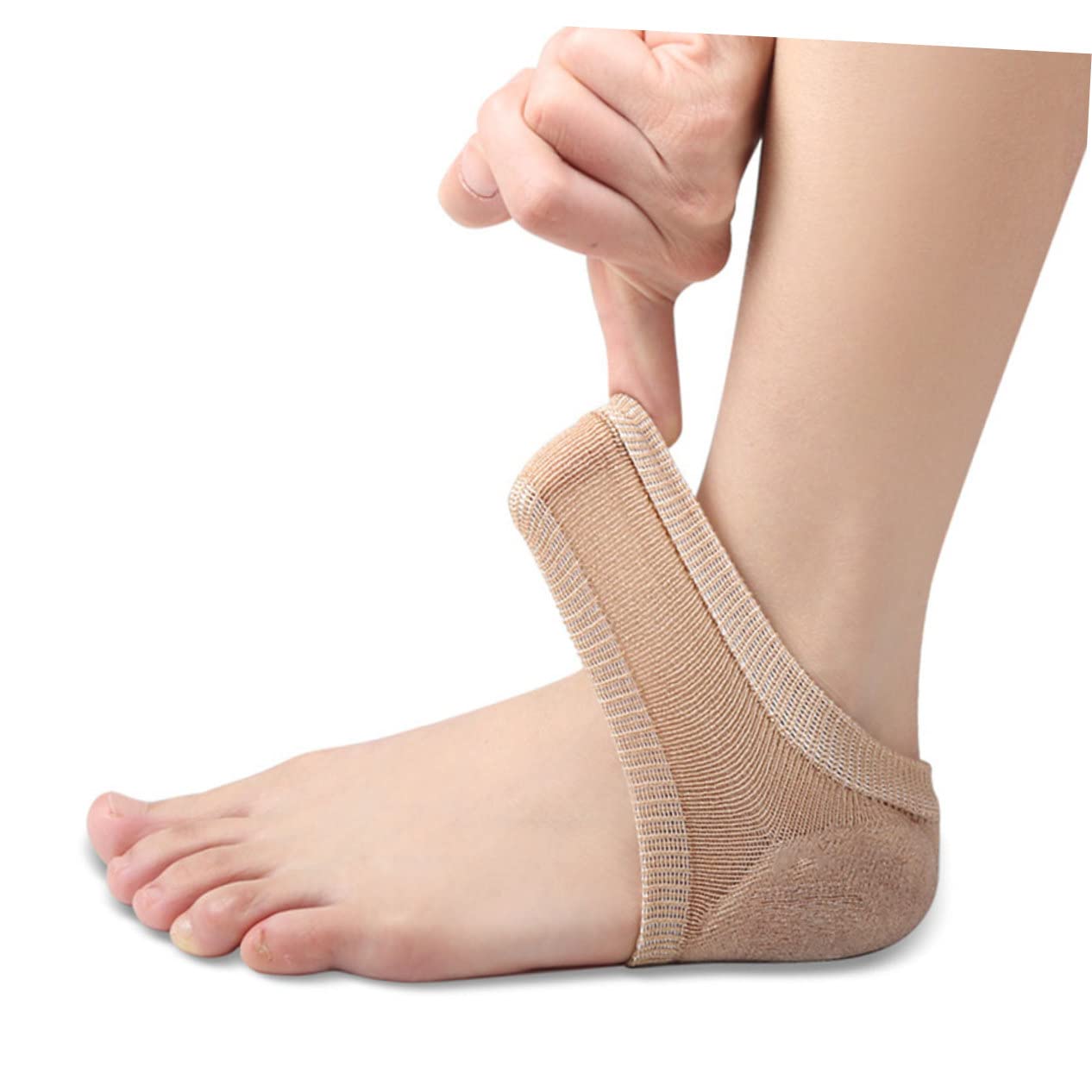 NULYLU Breathable Heel Socks for Women Gel Heel Protectors Comfortable Flexible Socks