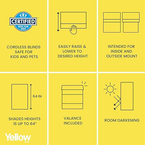 Miniatura 6 de Doheny Platinum - Persianas romanas sin cordones para ventanas, tela de lino 100 % opacas, tratamiento para persianas de ventana, bloqueo UV,