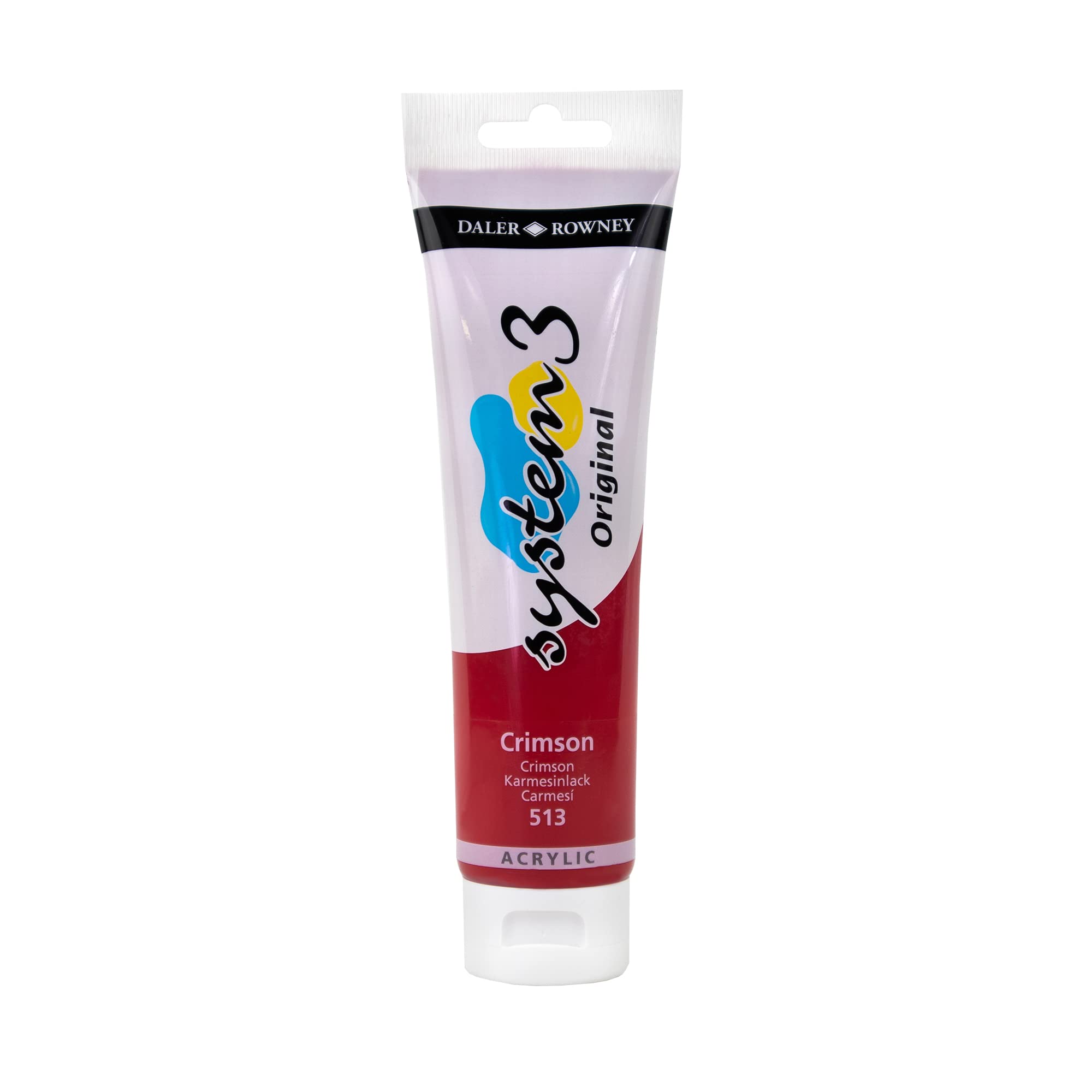 Daler-Rowney System3 Acrylic Paint, Plastic Tube, 5.07oz - 150 ml, Crimson