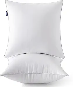 MIULEE 18 x 18 Pillow Inserts (Set of 2) -Decorative Throw Pillows for Couch Sofa with 100% Cotton Covers