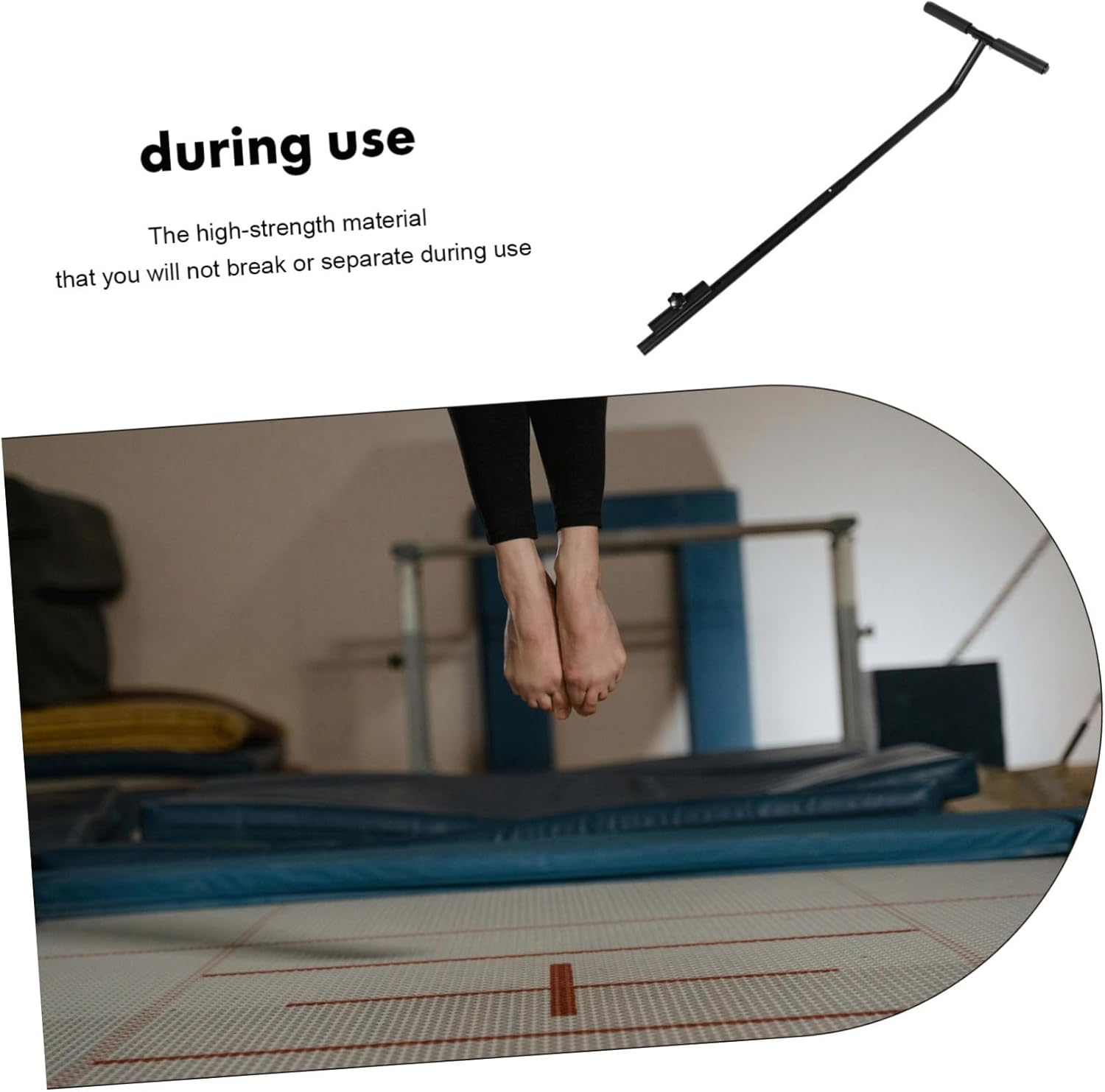 ステンレス製フィットネスシングルハンドルバー トランポリン用 バランス安定 軽量持ち運び便利 屋内外対応 用補助バー