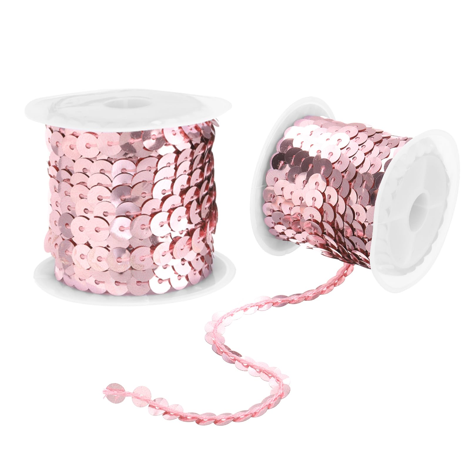 sourcing map 2Pcs 5 Yards x 0.24 Inch 6mm Flat Sequin Strip Laser Sequins Fabric Paillette Spangle Sequins Trim for Crafts DIY Sequin Fringe Sewing Purple
