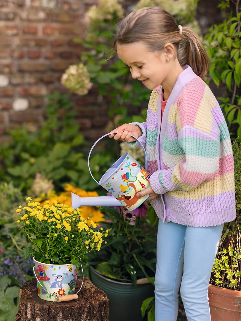 Moses. Regadera de Metal para niños con Cabezal pulverizador y 1,3 litros de Capacidad, regadera de Metal con asa, Resistente a la Intemperie, Juguete para Exteriores a Partir de 3 años