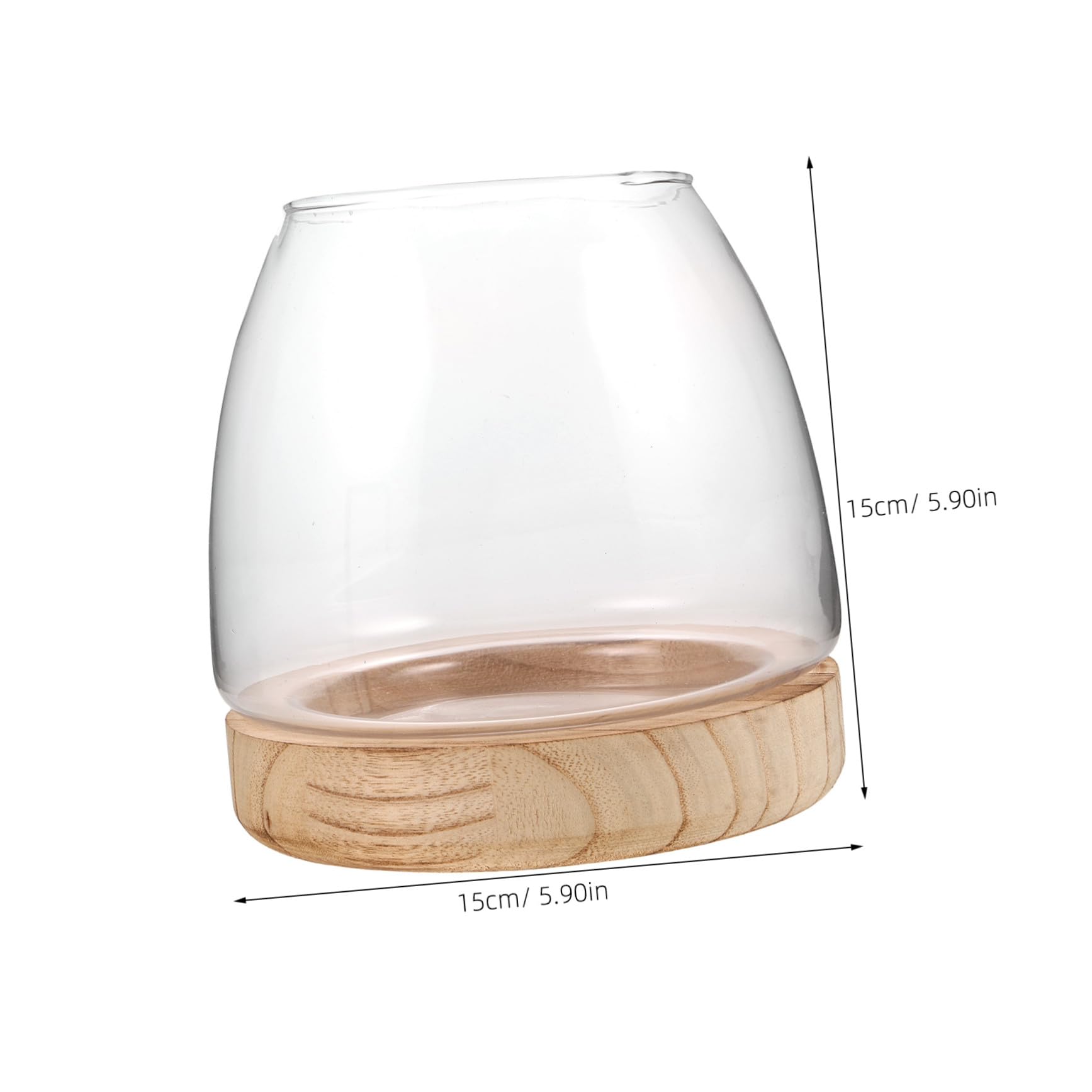 Vase Hydroponique Verre Transparent avec Base Propagateur de Petites Plantes pour Bureau et Maison Terrarium à Large Ouverture pour Micro-Paysage Décoratif