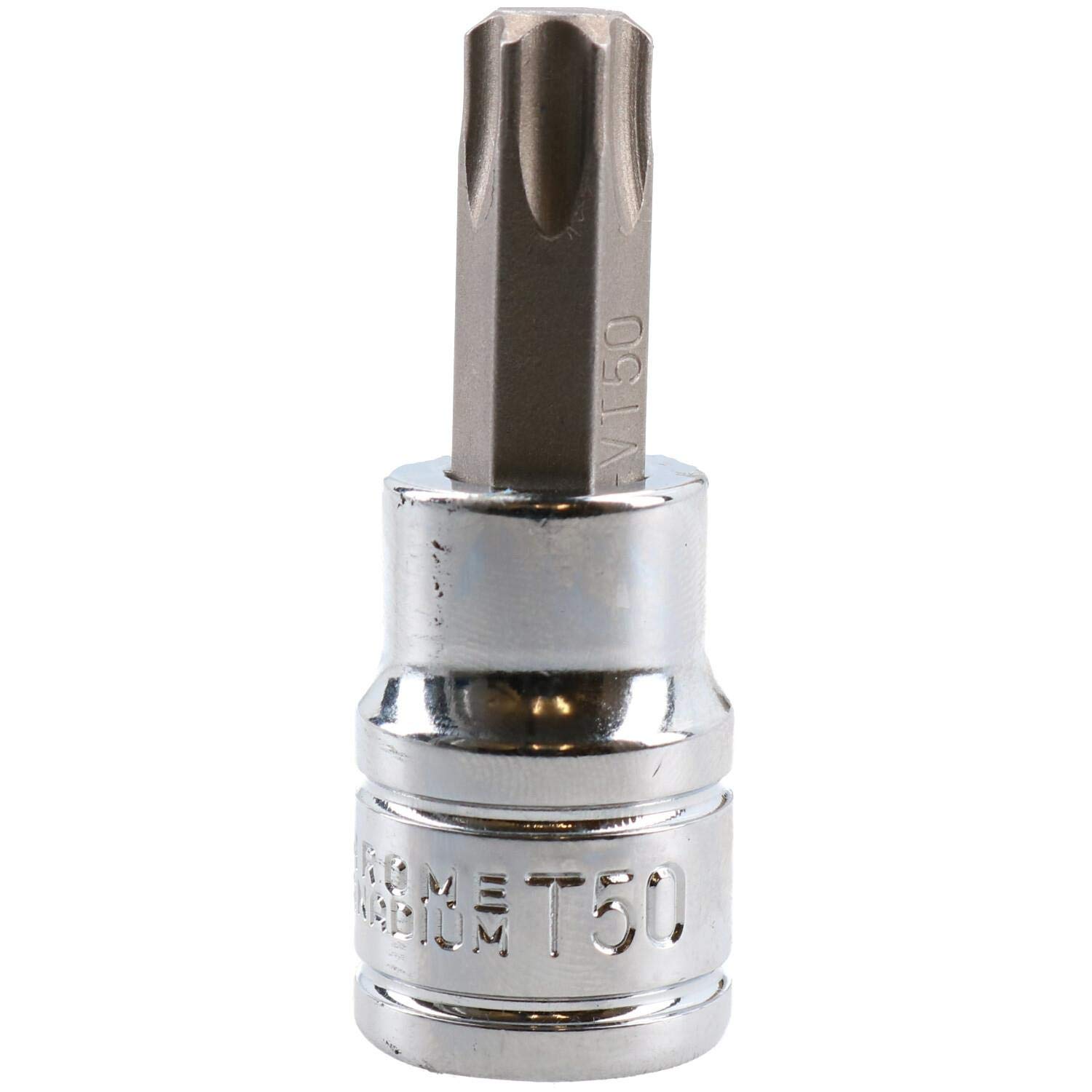 T50 Male Torx Bit Star Socket 3/8" Drive Standard Internal Chrome Vanadium Steel