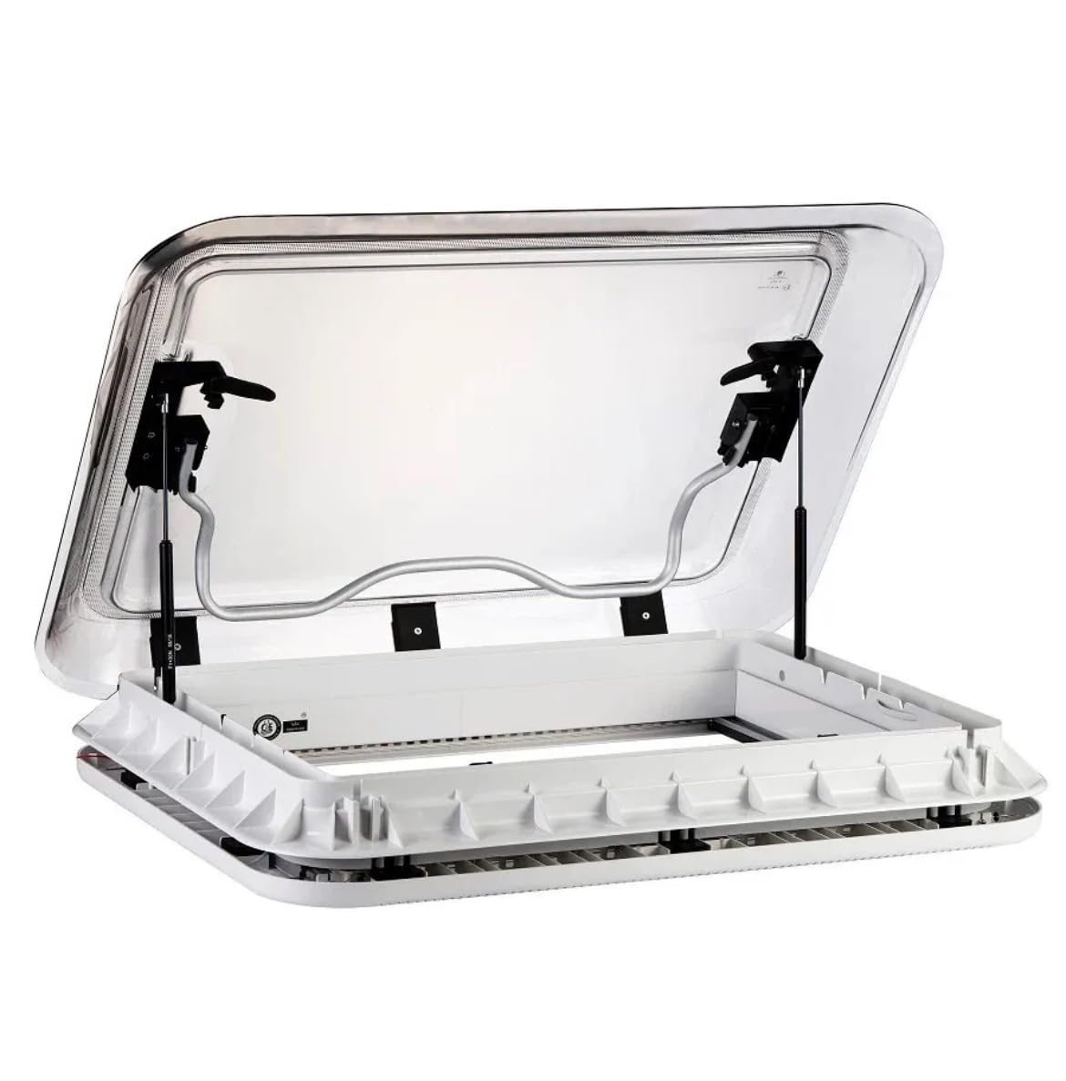 Claraboya Camper 70x50 cm Transparente Ahumada con Oscurecedor y Mosquitera, Ventana de Techo para Caravana, Autocaravana y Furgoneta Camper, Homologación 43R