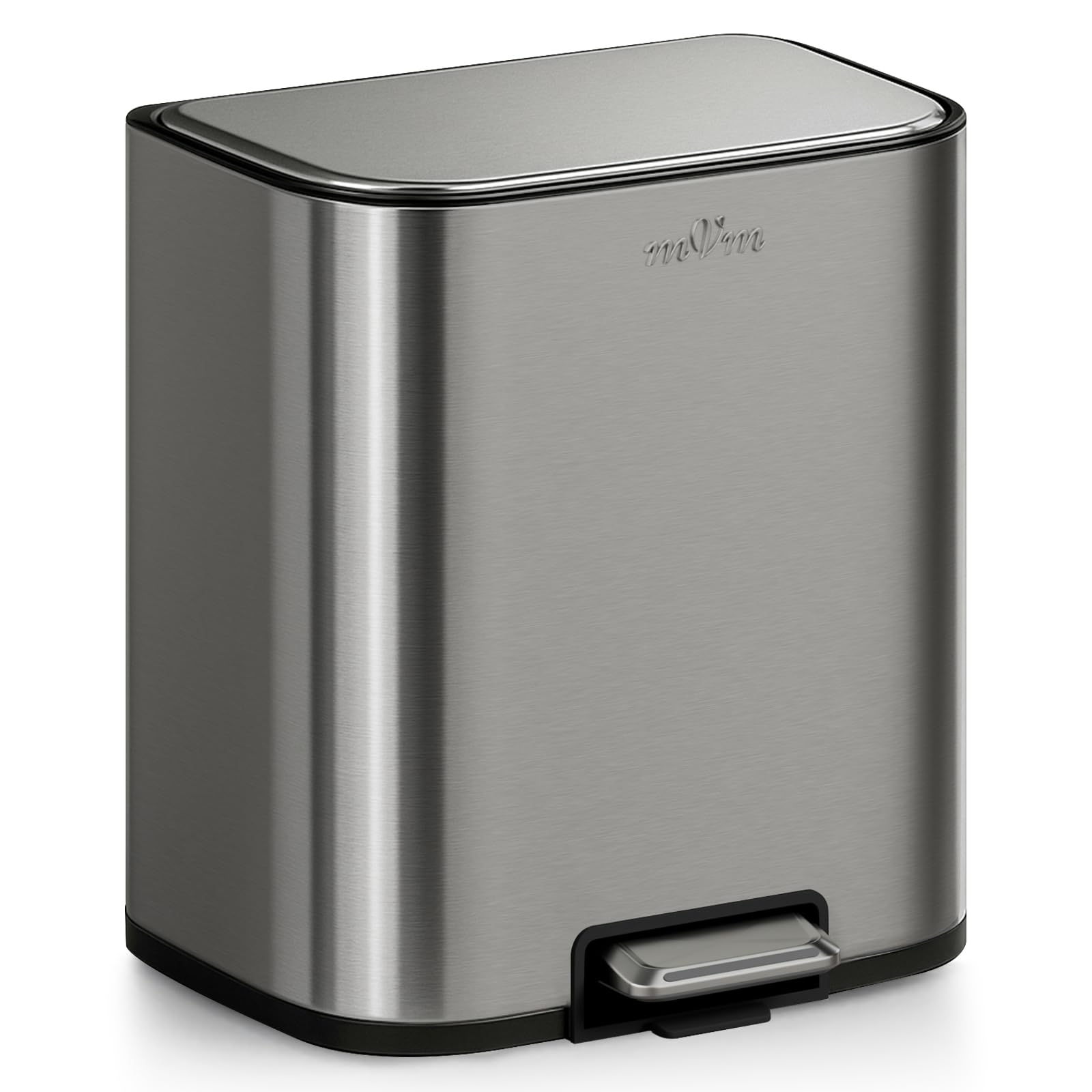 mVm Kitchen Trash Can 5 3 Gal Trash Can with Lid Smooth Edge Step Garbage Bin for Home