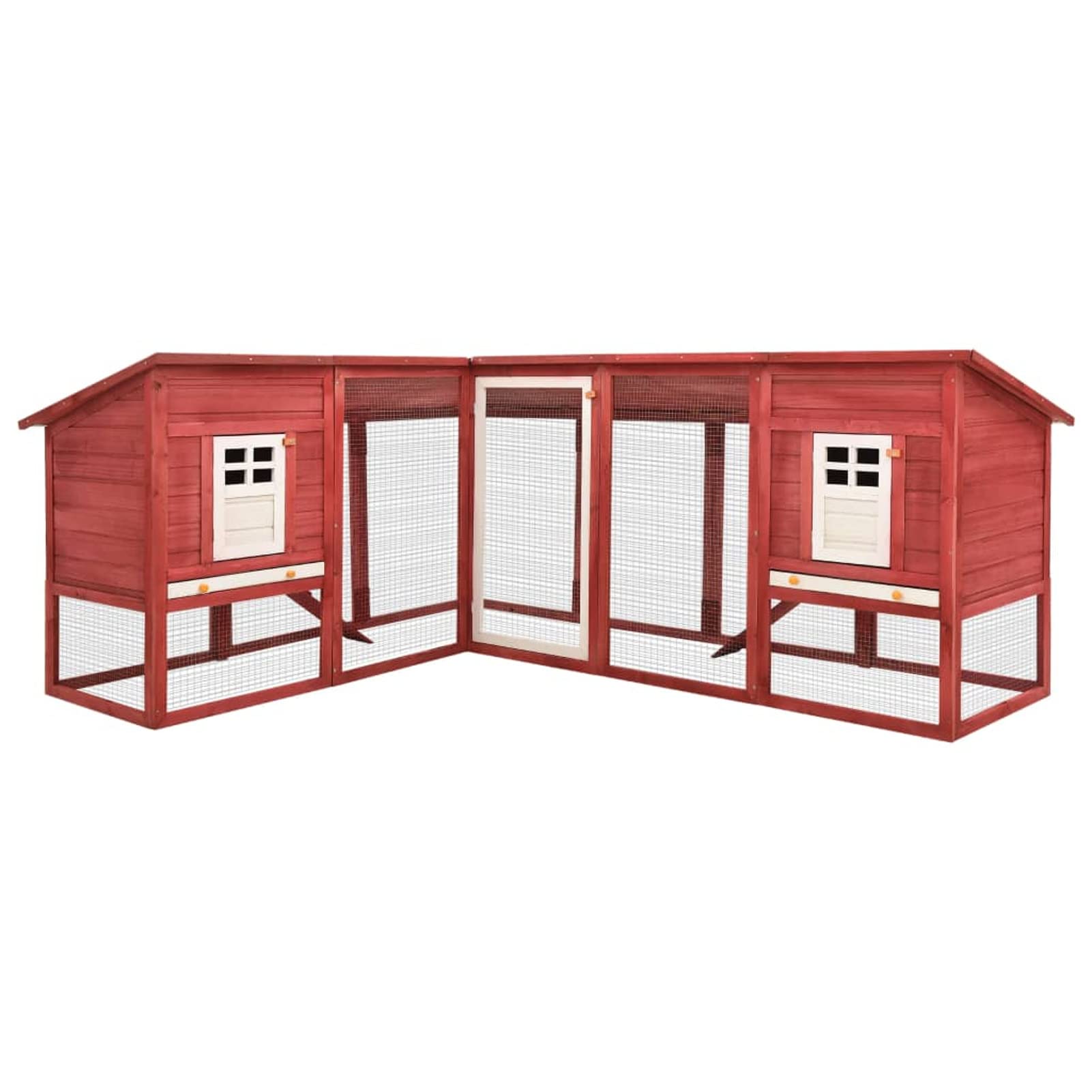 ShGaxin Jaula conejera de Exterior con Corral, Jaula Cobaya, Jaulas para Conejos, Jaula Hamster, Casa Conejo, Casita Conejo, Conejo, Madera Abeto Rojo Blanco