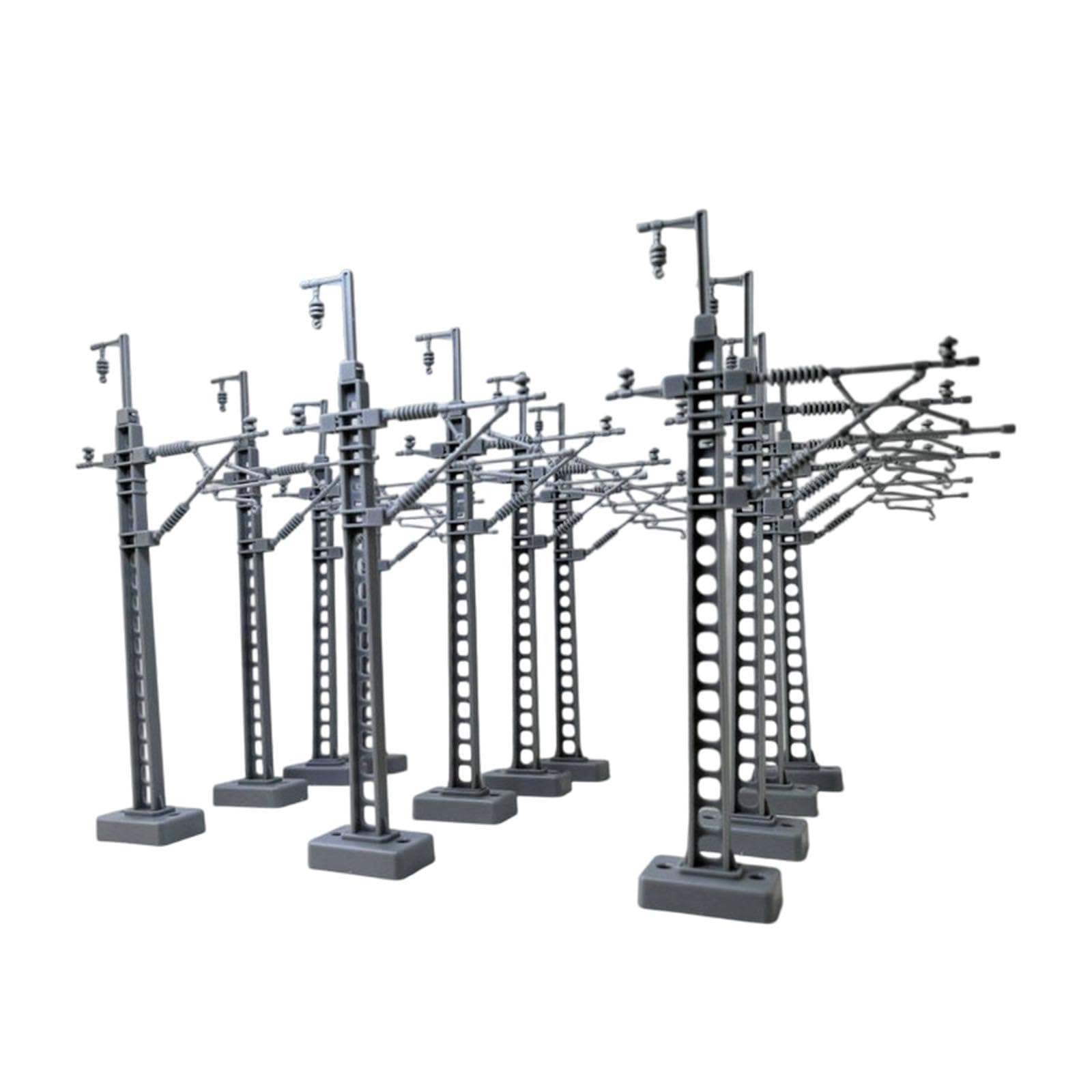 Amagogo 12 Poteaux Électriques Miniatures, Pylône Caténaire Train Ho 11cm, Décorations Table Créatives pour Maquette Ferroviaire, Accessoire Réseau Électrifié Réaliste, pour Diorama, Scène Gare