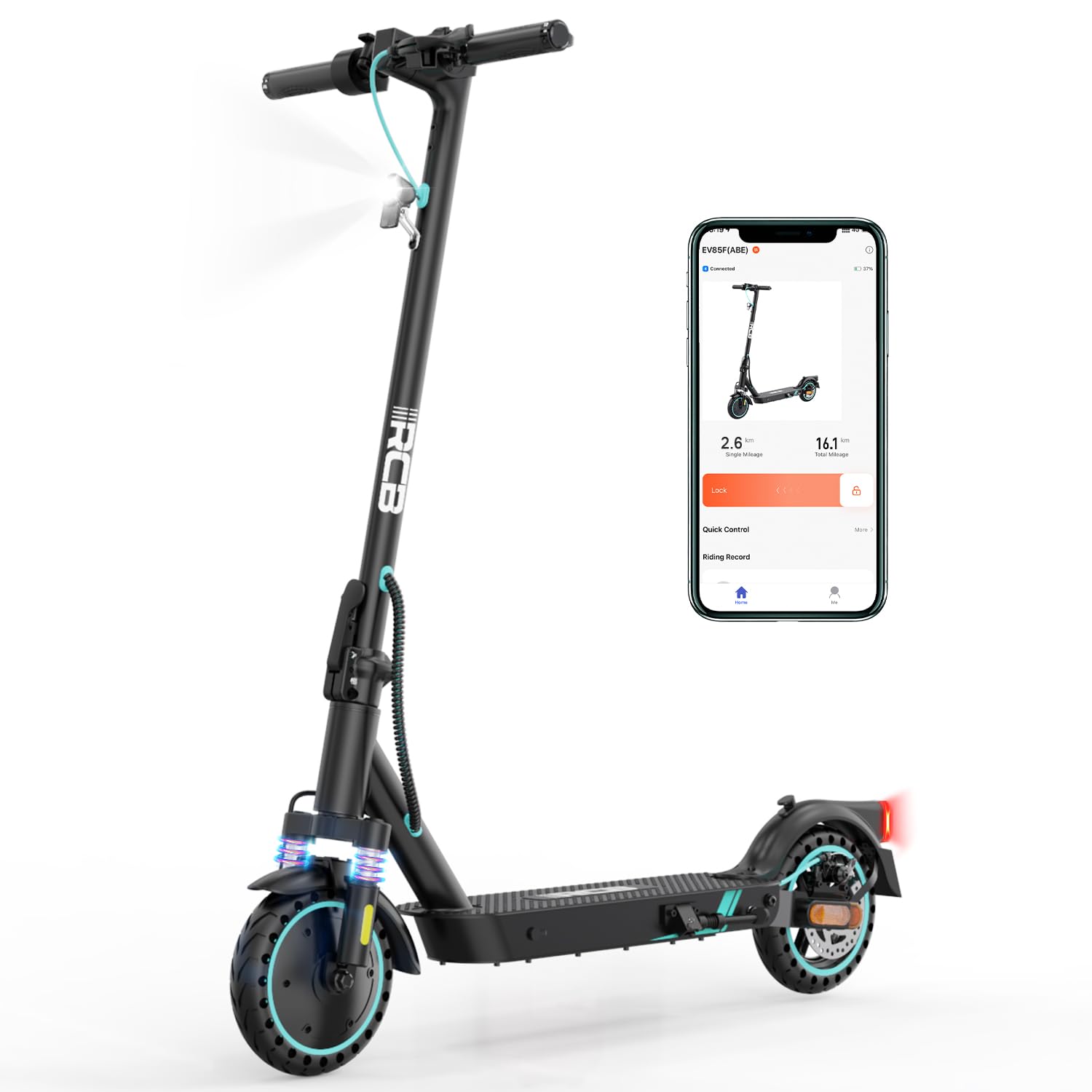 RCB E-Scooter mit Straßenzulassung (ABE), Elektroroller, 8,5-10 Zoll, 7,8Ah-11.4Ah Akku, 400W Motor, 23-40 km Reichweite, Faltbarer e Roller, APP-Steuerung, Doppelbremse, Doppelstoßdämpfer
