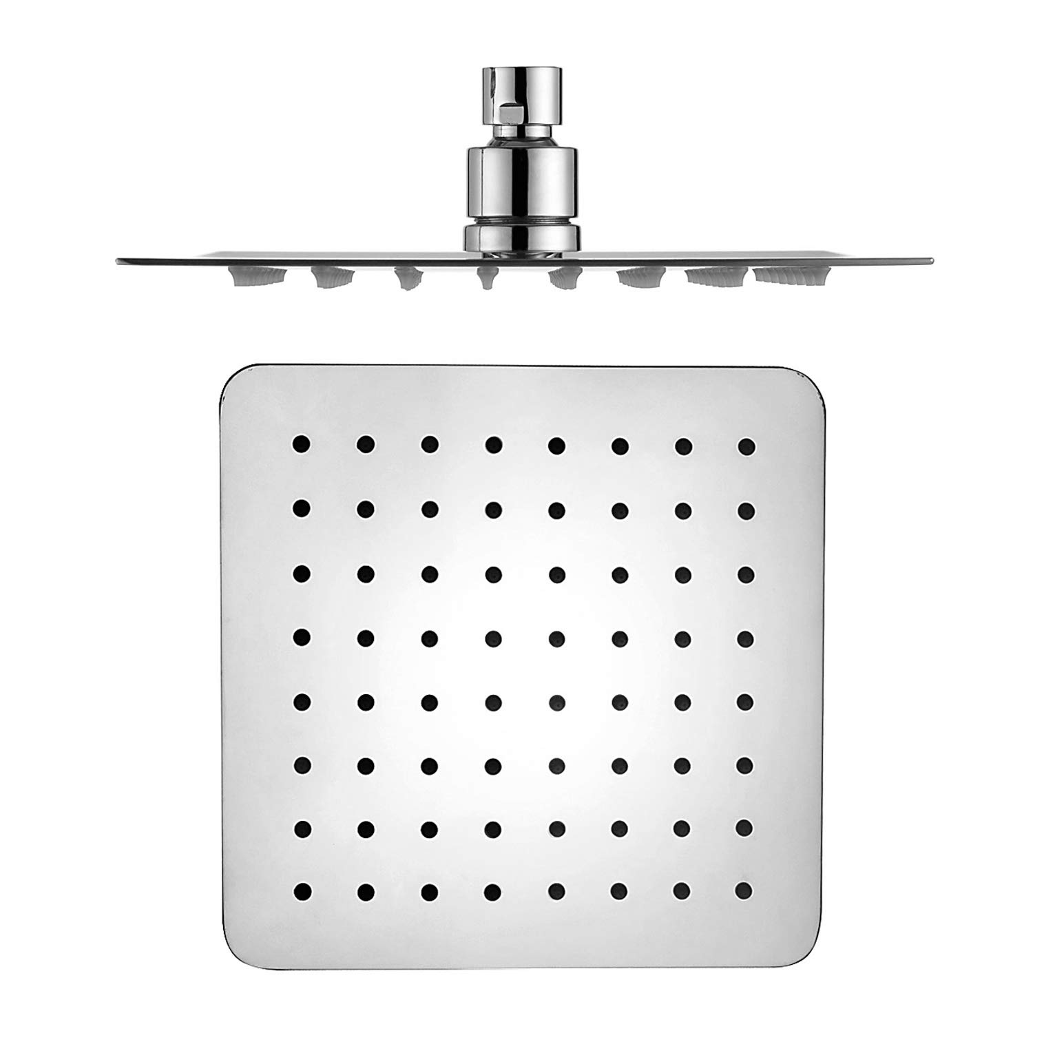 MLD RSH_03 Stainless Steel 6X6 inch 15 cm overhead shower for bathroom rain shower head Square Without shower arm Chrome Finish (Size 6 inch,Material-,Color Silver)