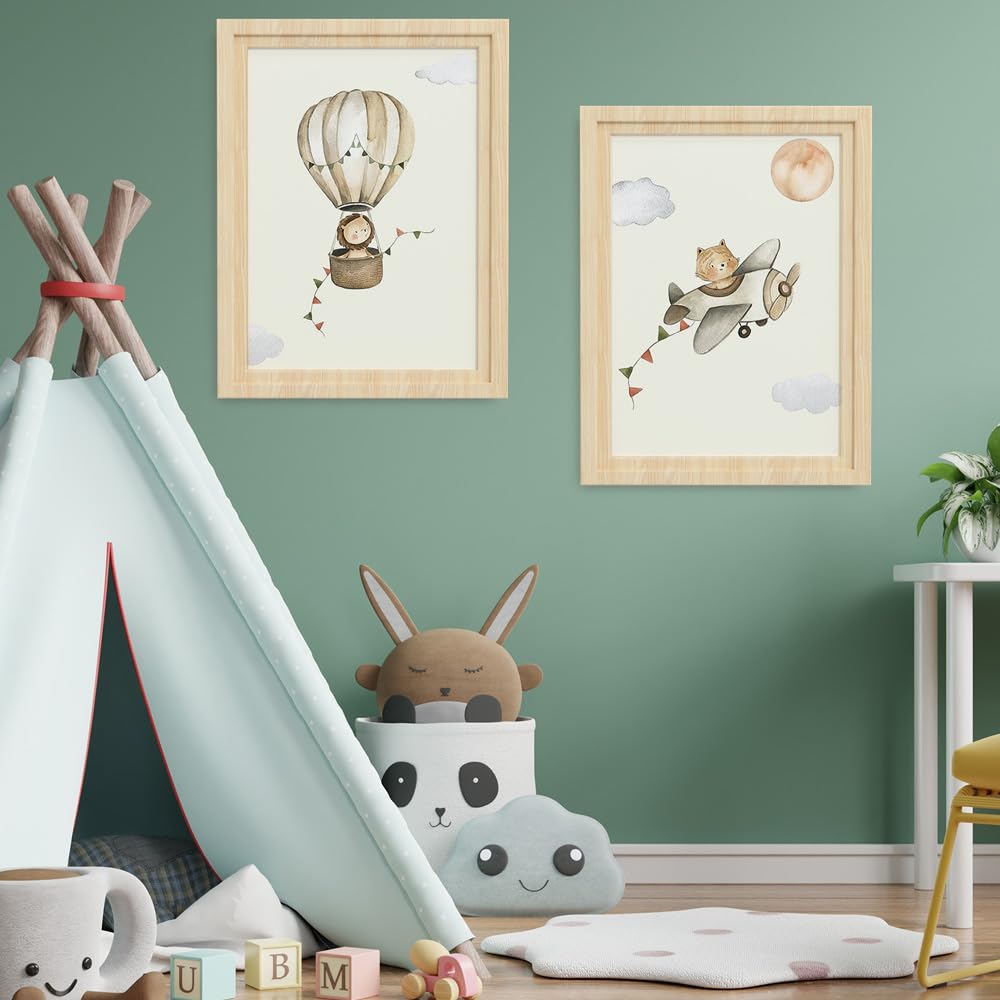 YunBey Lot de 6 Affiches Chambre D'enfant Animaux de la Forêt Poster Enfant Decoration Murale Chambre Bébé pour Garçon et Fille (Sans Cadre)